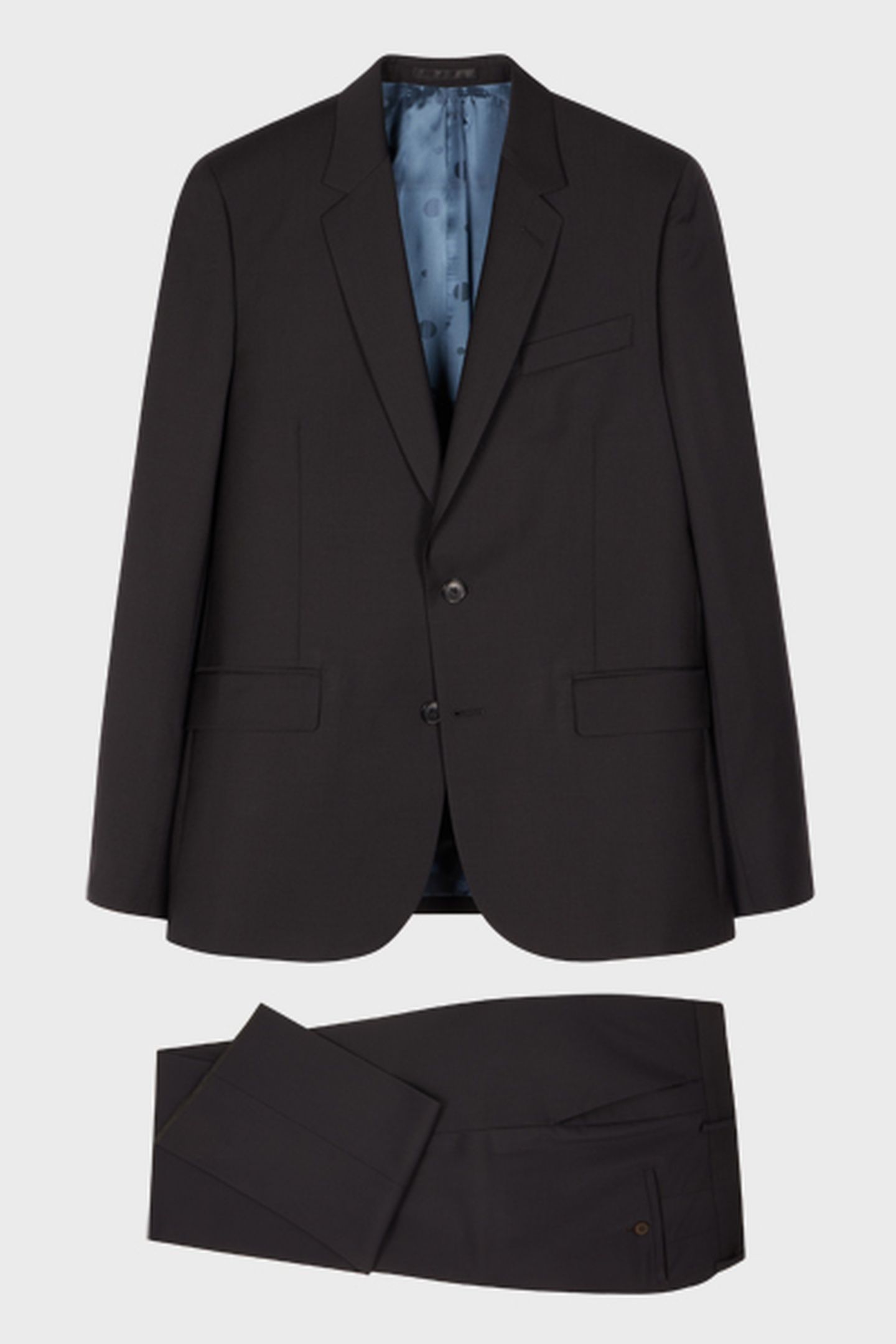 MENS TAILORED FIT 2 BUTTON SUIT BLACK 3