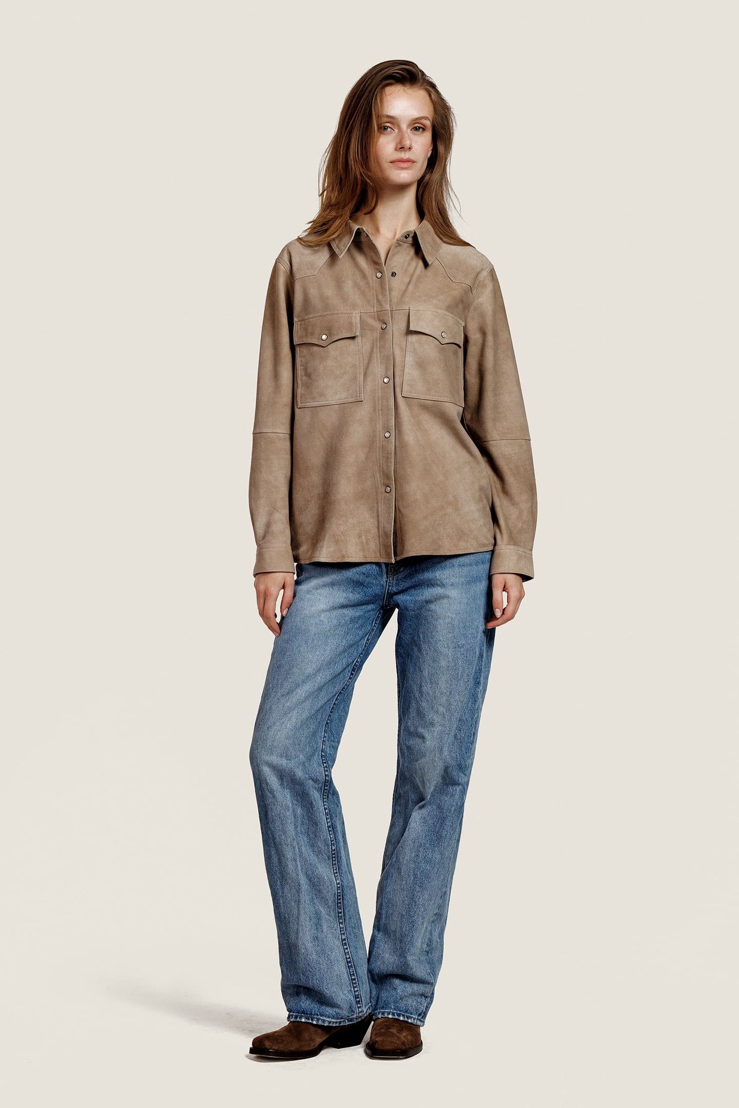 HAVANA SUEDE BLOUSE GREY TAUPE 1