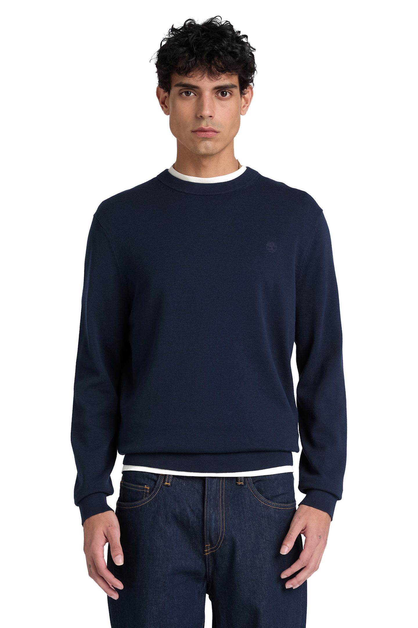 OYSTER RIVER COTTON CREWNECK SWEATER DARK SAPPHIRE 1