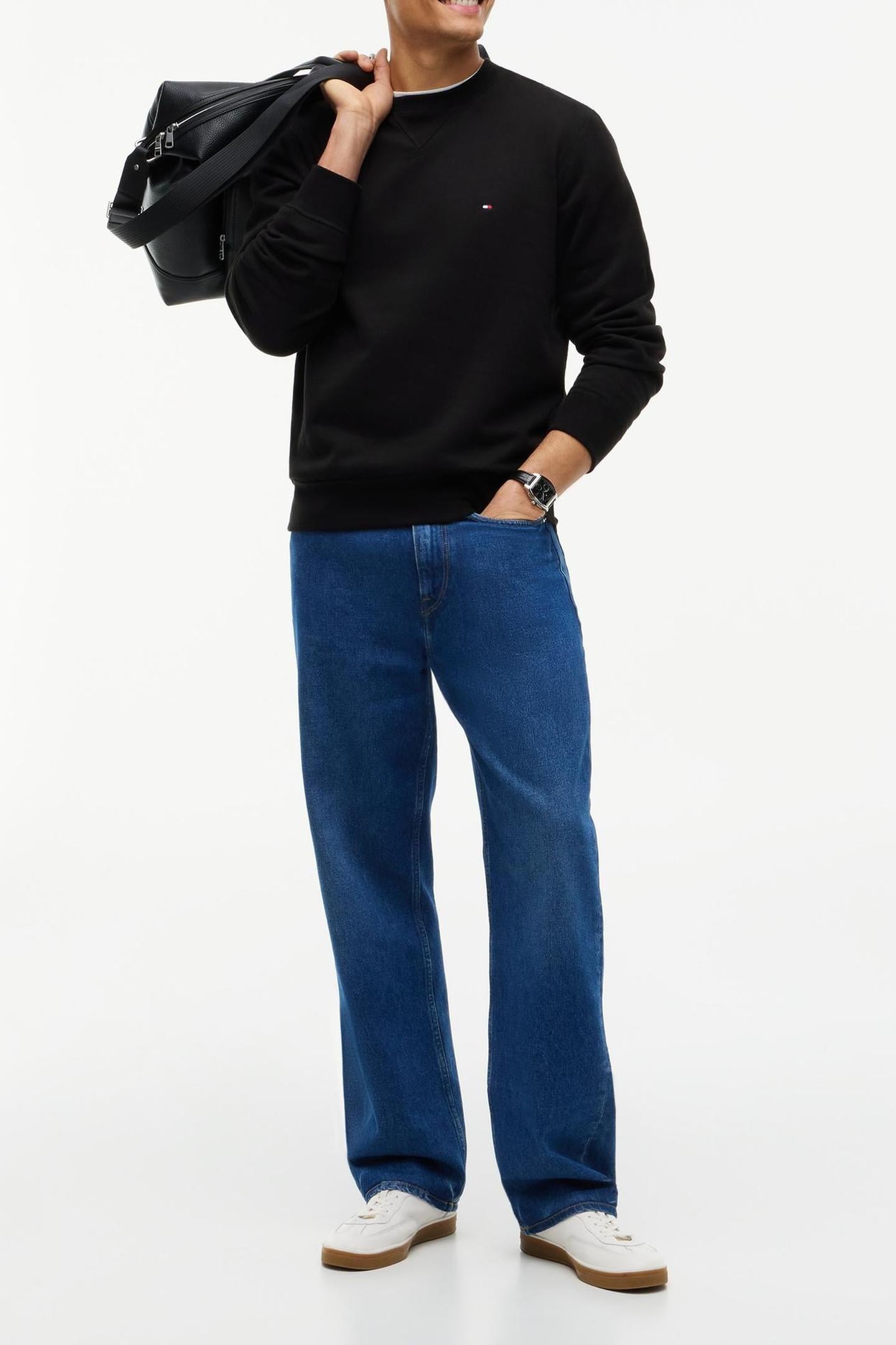 ESSENTIAL FLEECE CREW BLACK 3