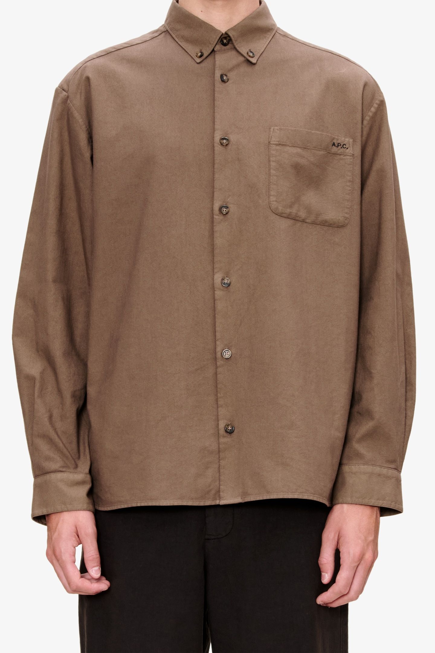 UNISEX SHIRT MATEO LOGO BROWN 1