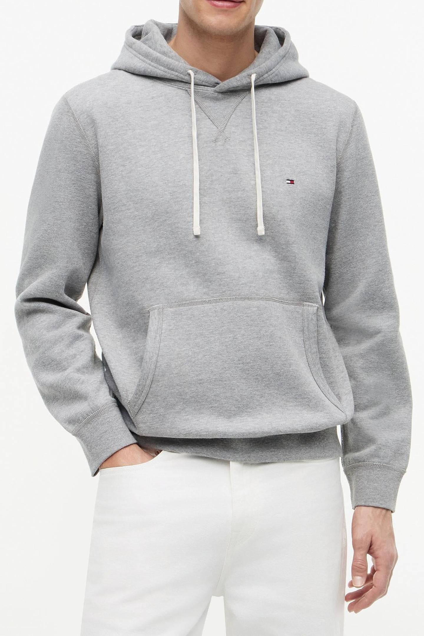ESSENTIAL FLEECE HOODIE MEDIUM GREY HEATHER 1