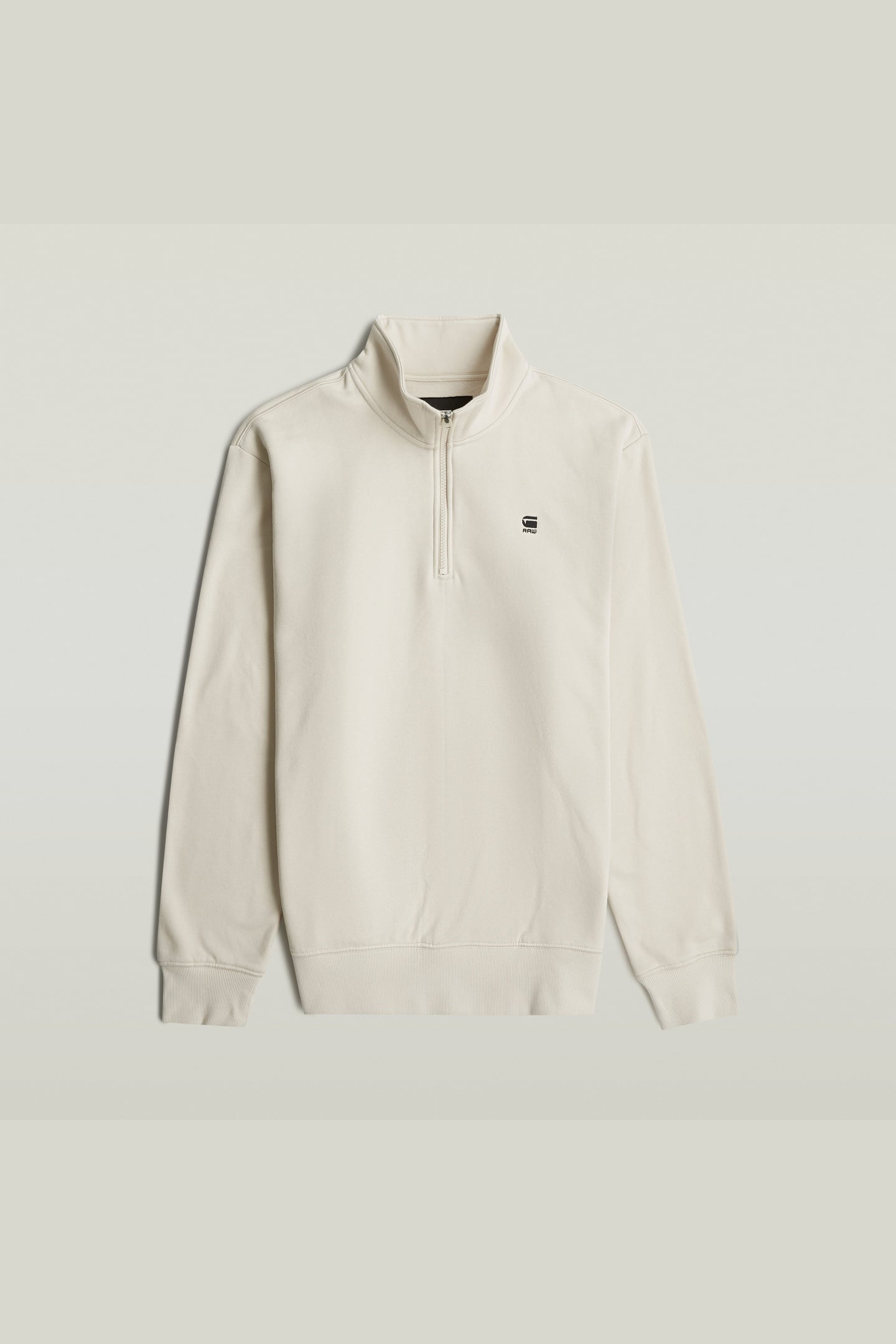 CORE HALF ZIP STAND UP COLLAR SWEAT L/S WHITE 3