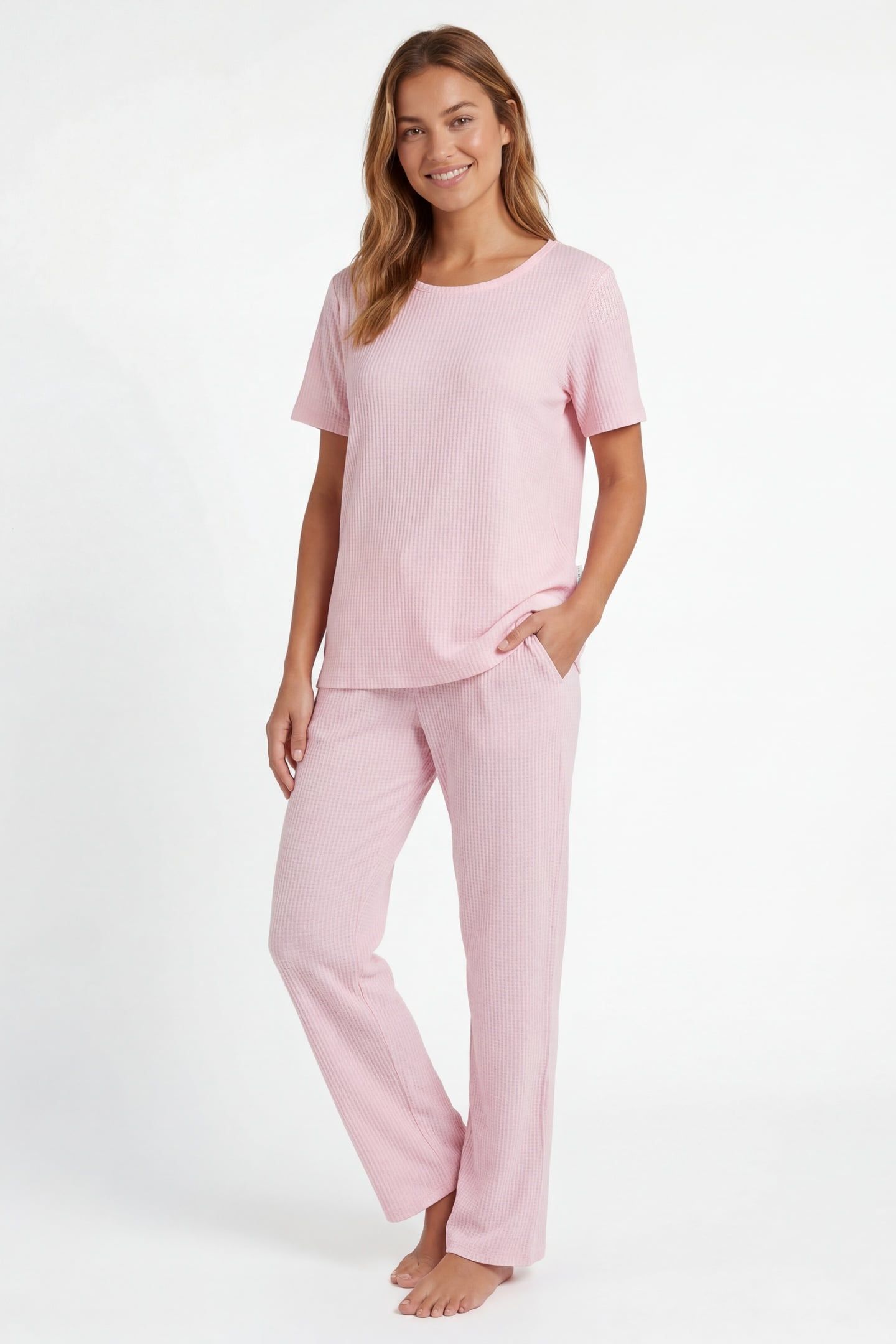 MEADOW JERSEY TRADITIONAL PJ SET ROSE SHADOW 1