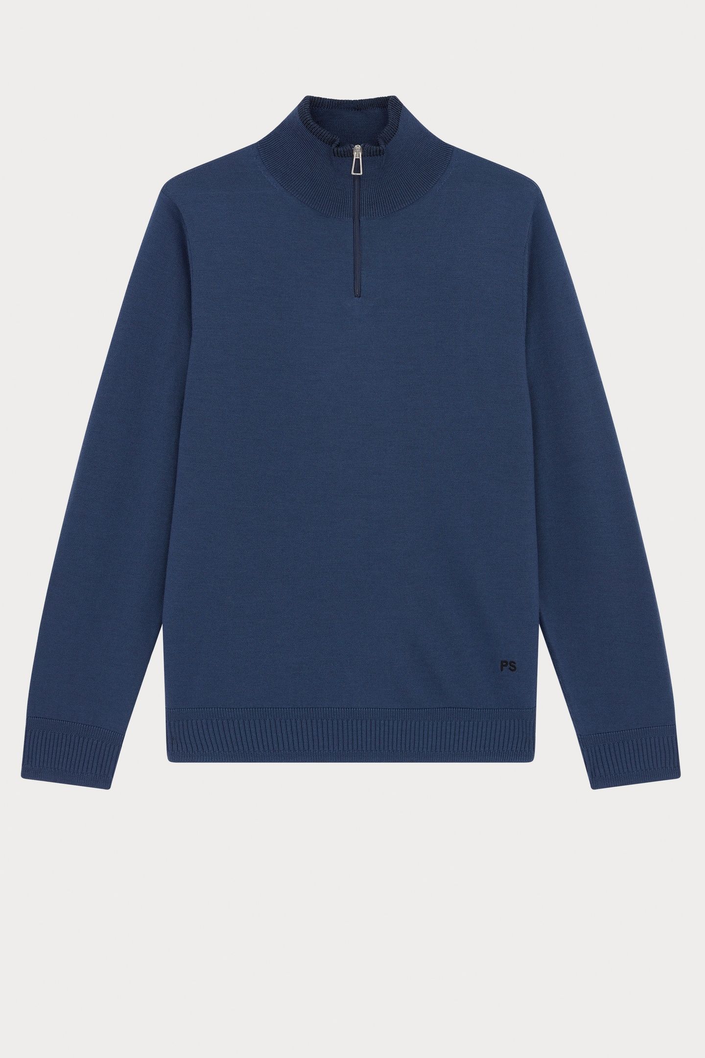 MENS SWEATER ZIP NECK INDIGO 6