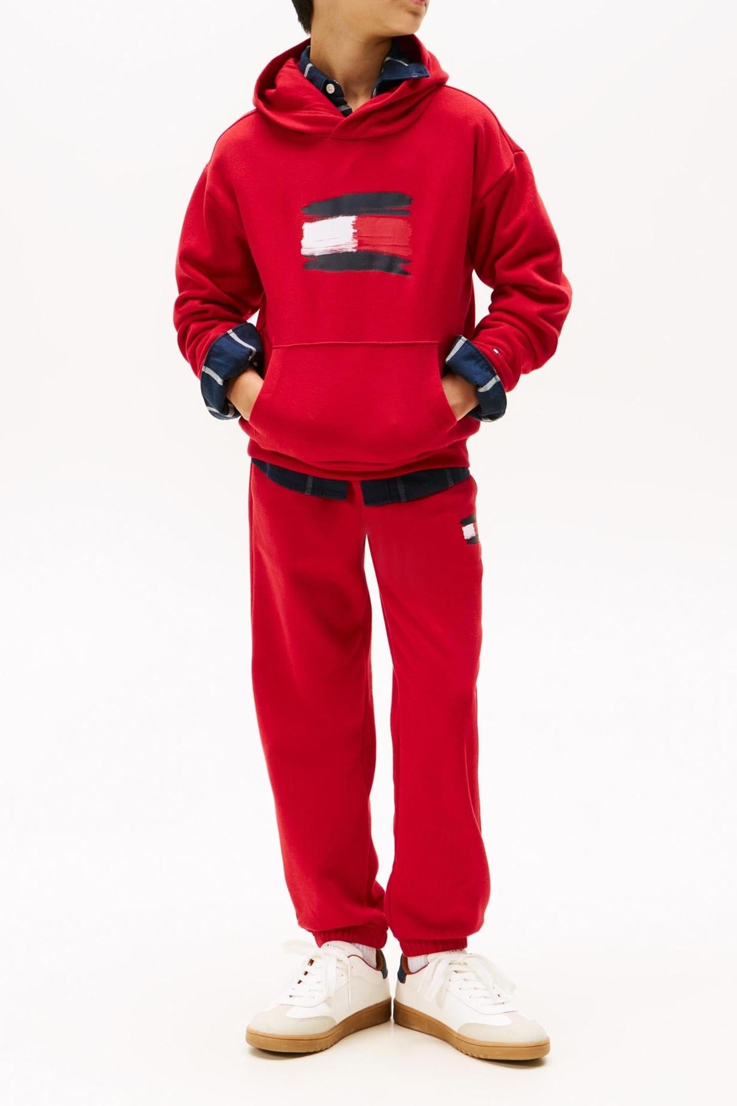 BOYS FLAG HOODIE MEDIUM RED 3