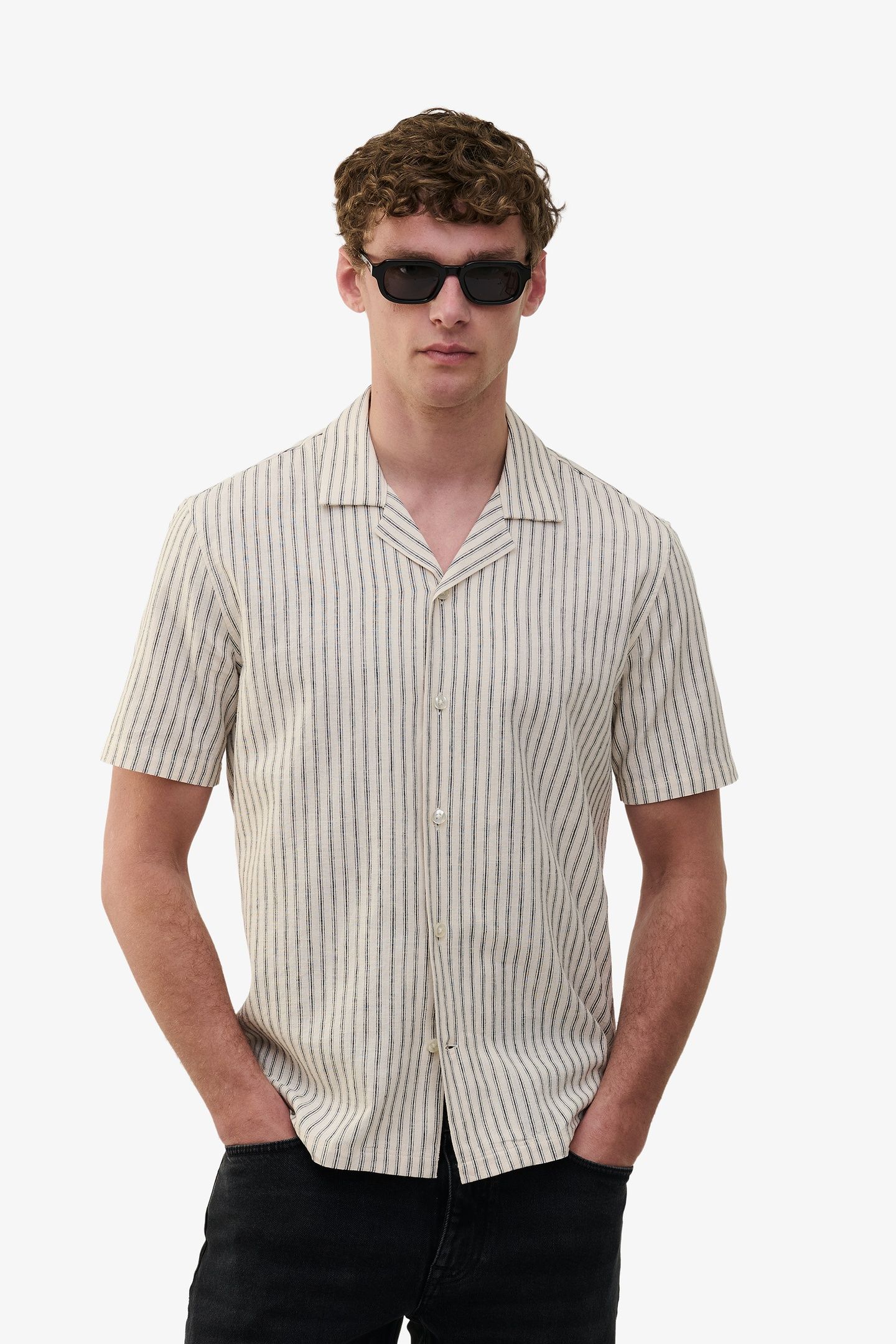 CLIFF STRIPE LINEN COTTON GREY 1