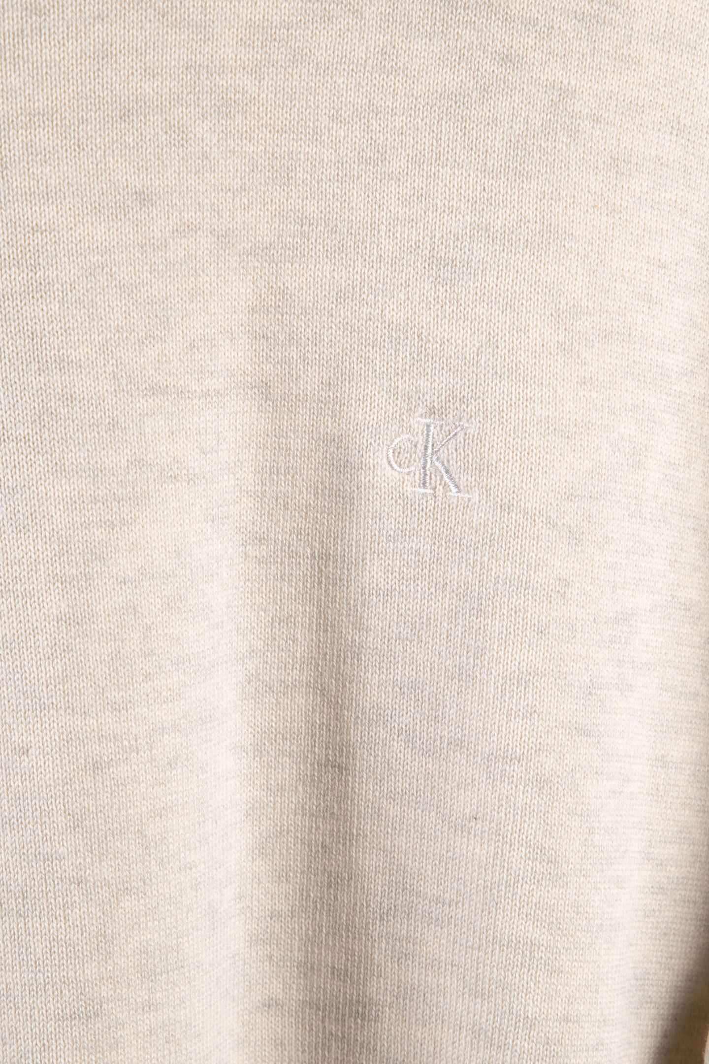 LS SUPIMA COTTON CREWNECK SNOW HEATHER 4