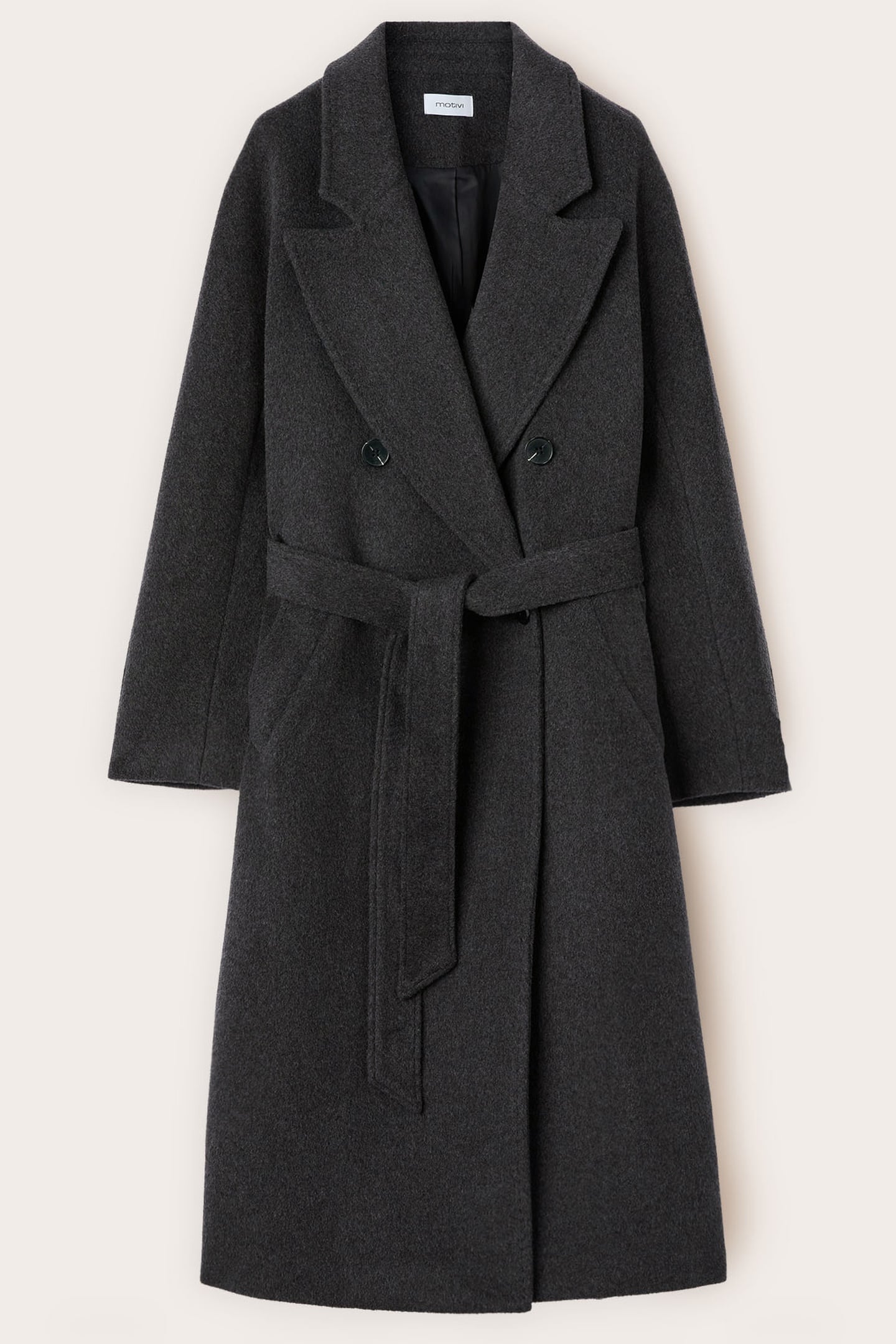 DOUBLE-BREASTED COAT IN WOOL BLEND DRAP GREY 4