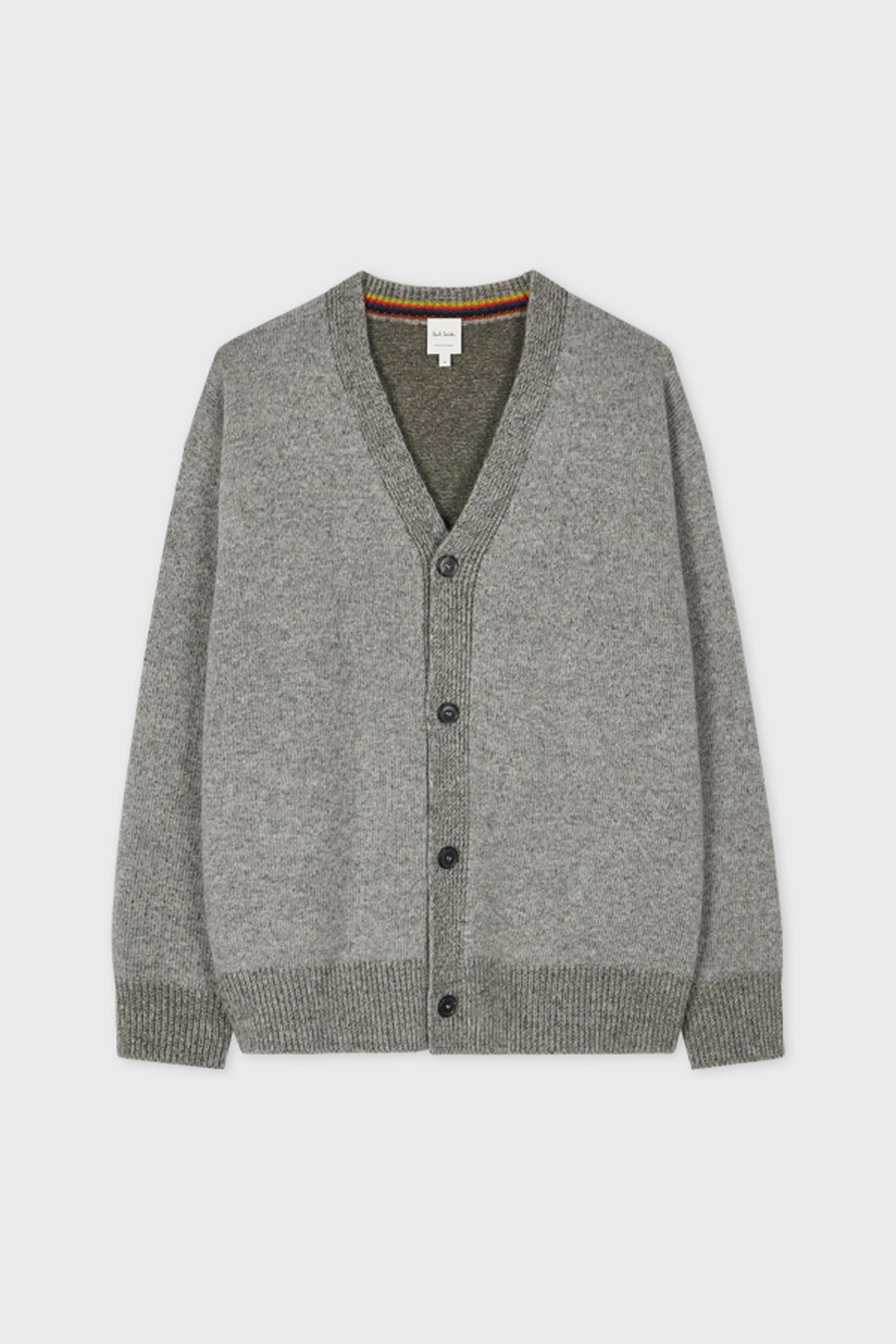MENS CARDIGAN BUTTON THRU GREY MELANGE 5