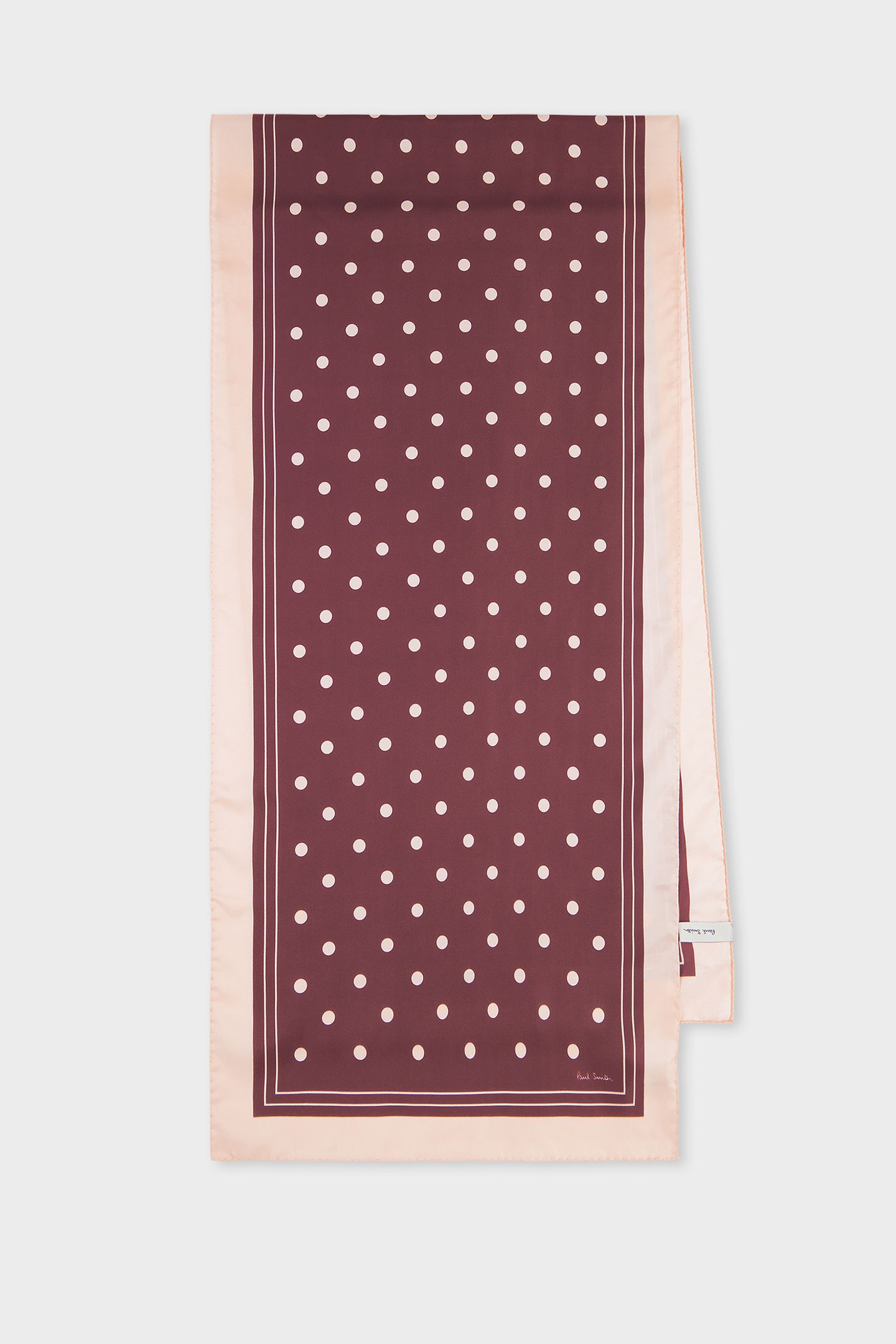 WOMEN SCARF POLKA SILK BUBBLEGUM/RASP 1
