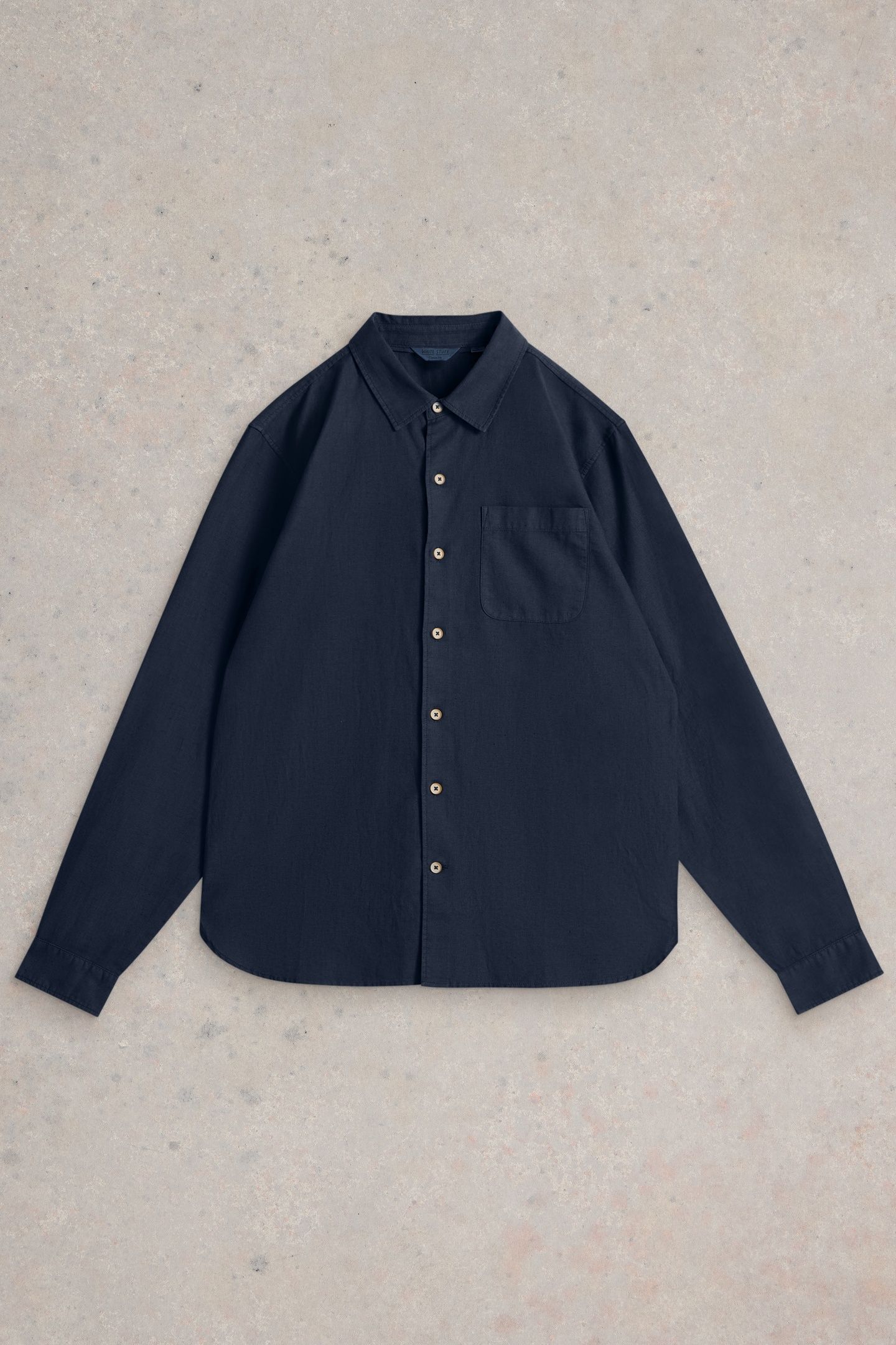 ELY LINEN COTTON LS SHIRT DARK NAVY 4