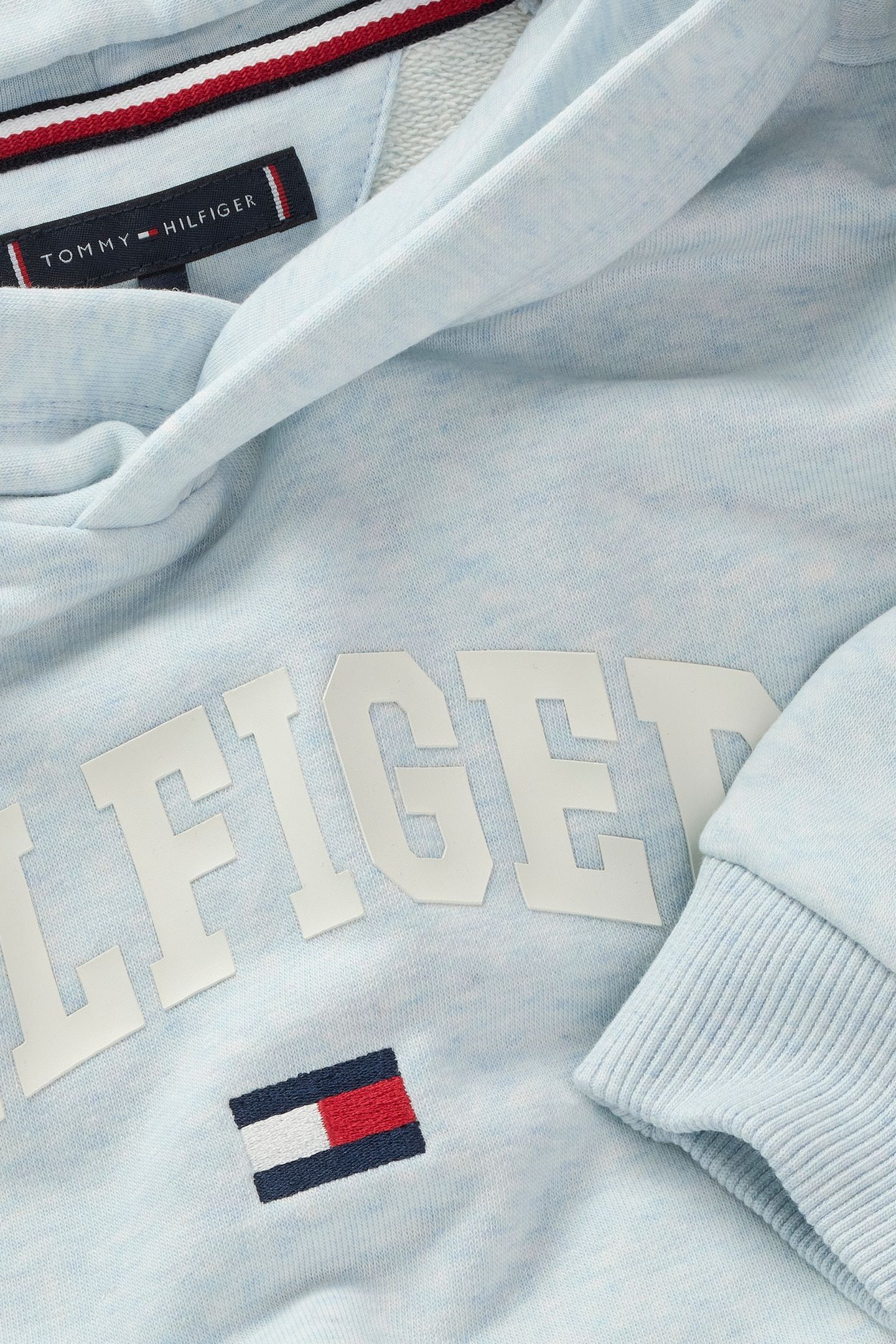 BOYS HILFIGER VARSITY HOODIE BREEZY BLUE HEATHER 5