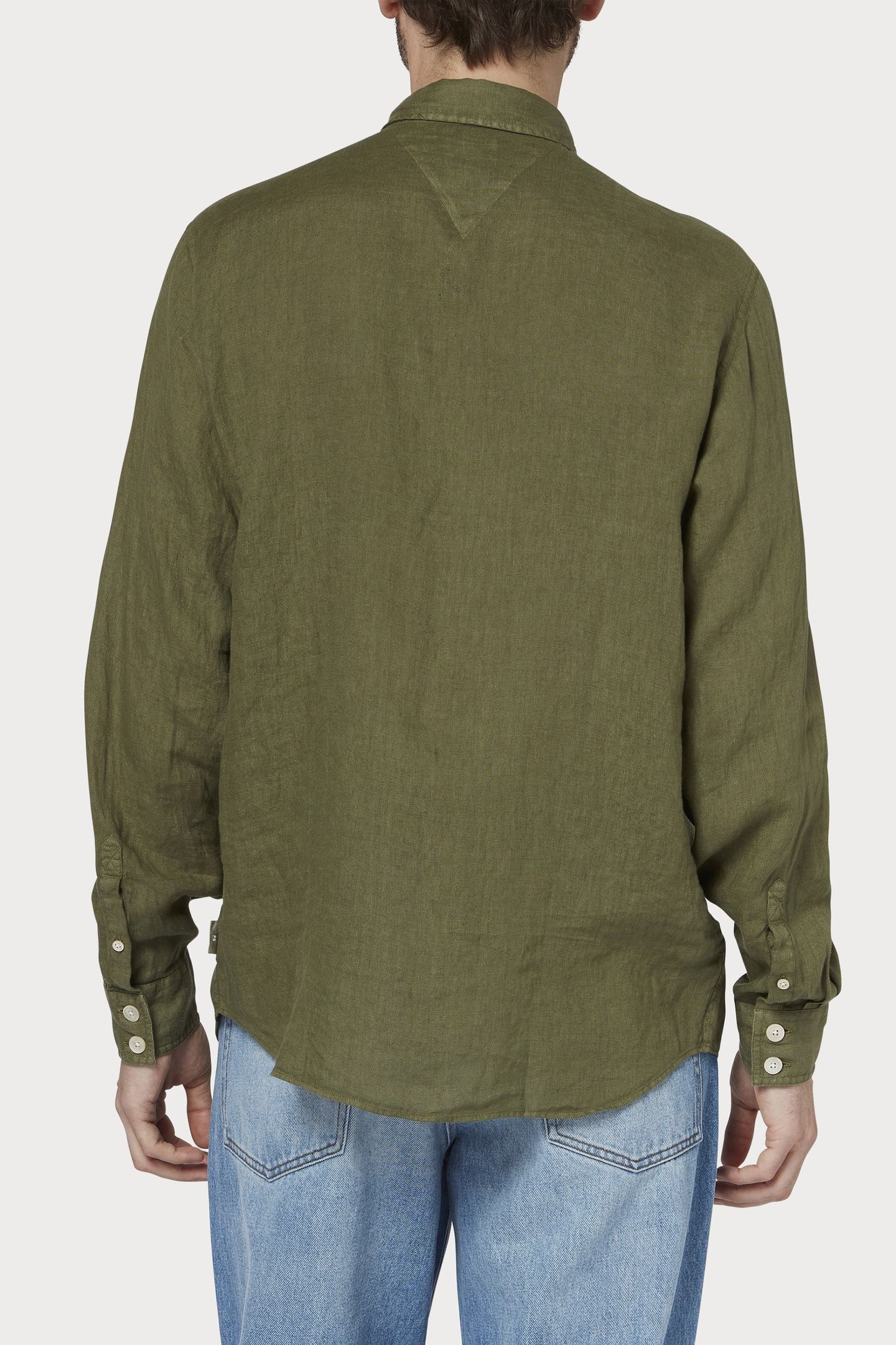 MENS LS CASUAL FIT SHIRT MILITARY GREEN 2