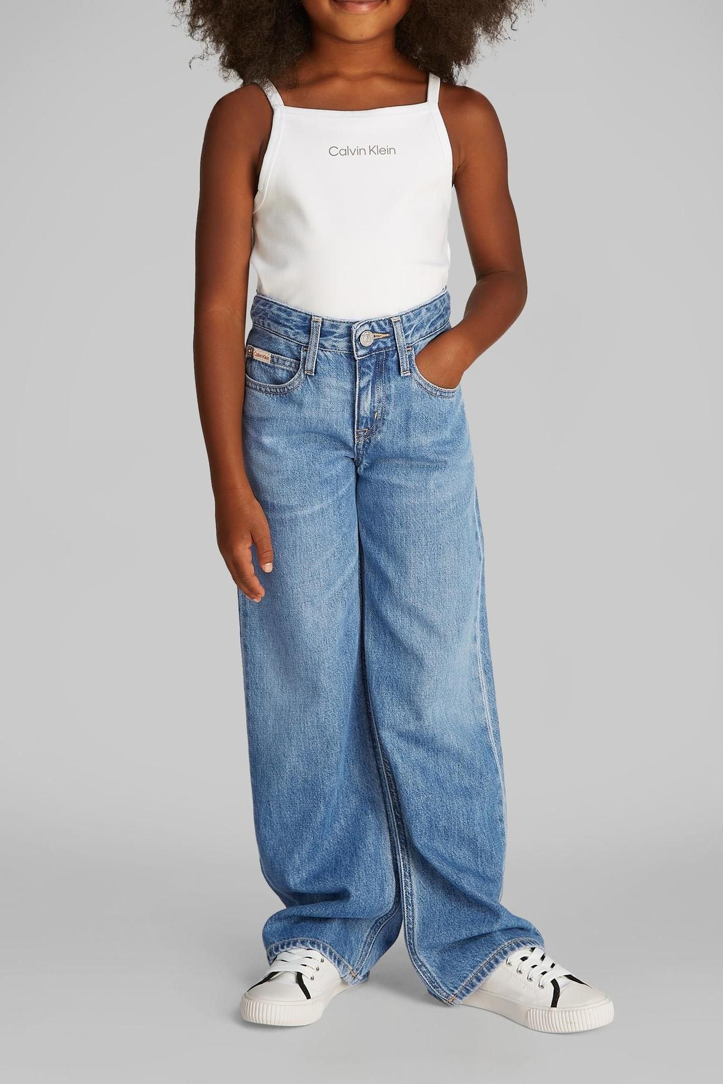 GIRLS WIDE LEG RELAXED LOW WAISTED SOFT BLUE 1