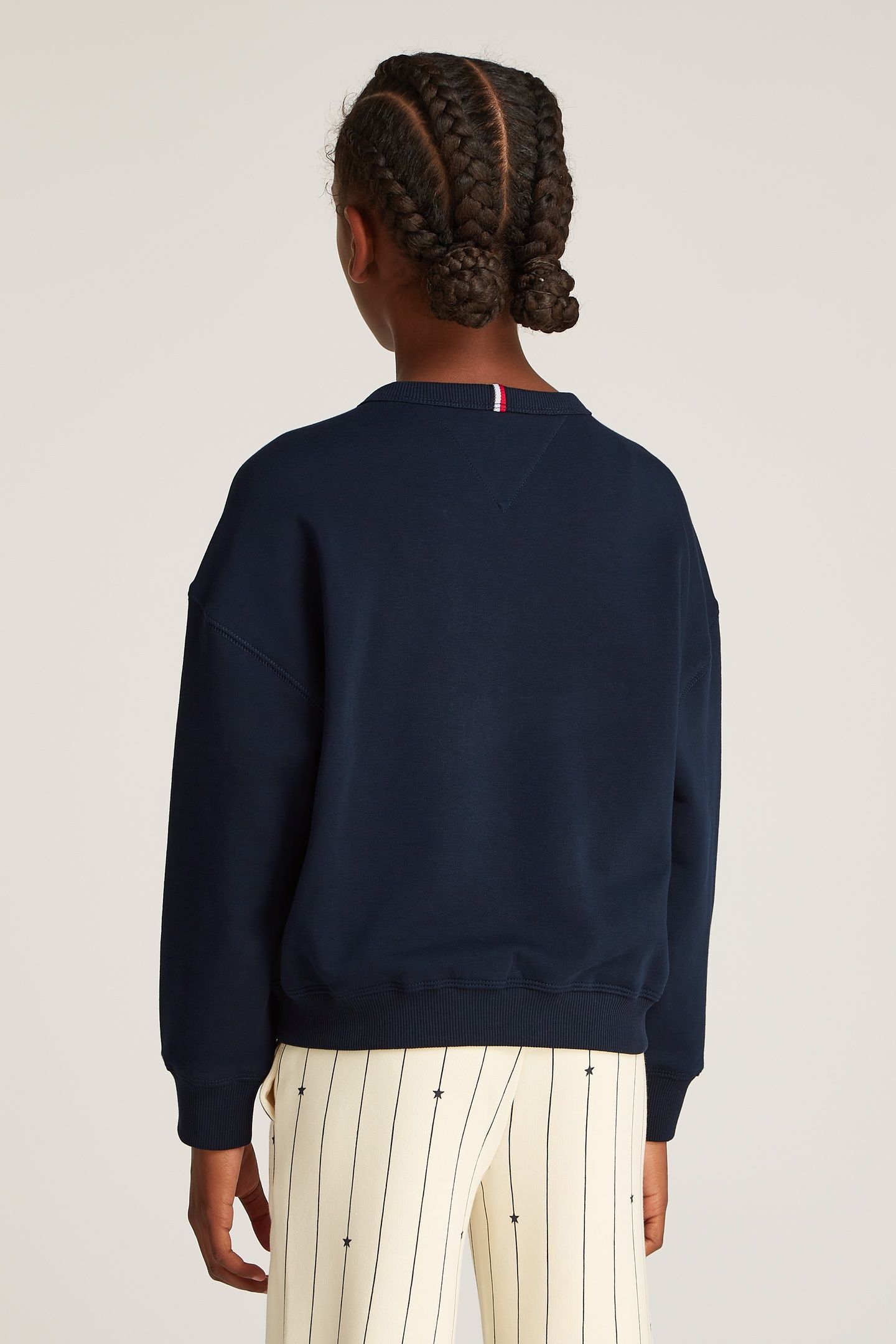 GIRLS TOMMY SCRIPT CREWNECK DARK NIGHT NAVY 2