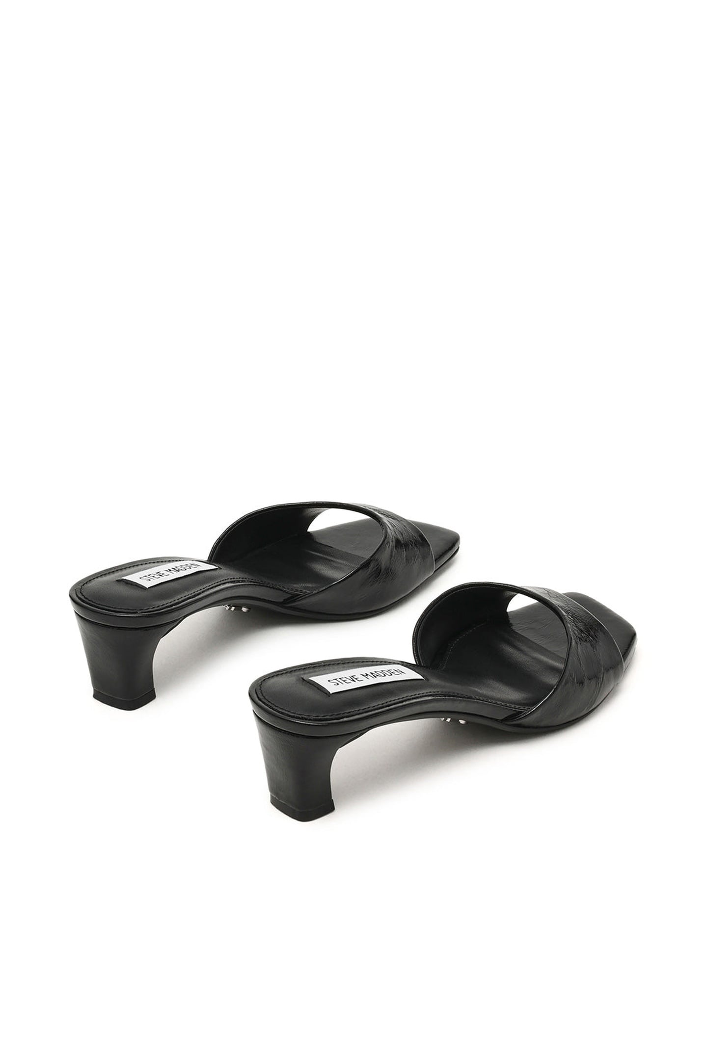 HINTS MULES BLACK CRINKLE LEATHER 2