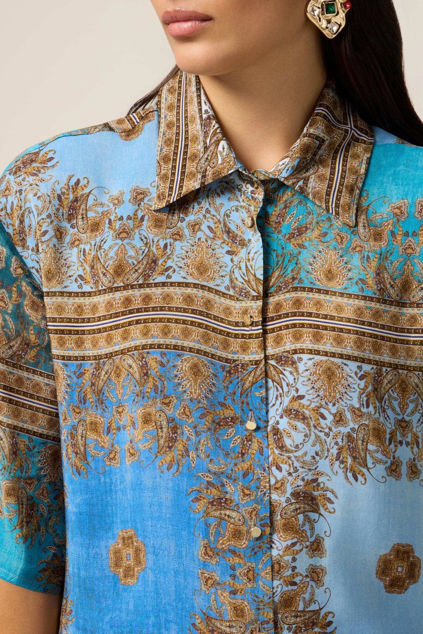 PATTERNED VISCOSE SHIRT LIGHT BLUE 4