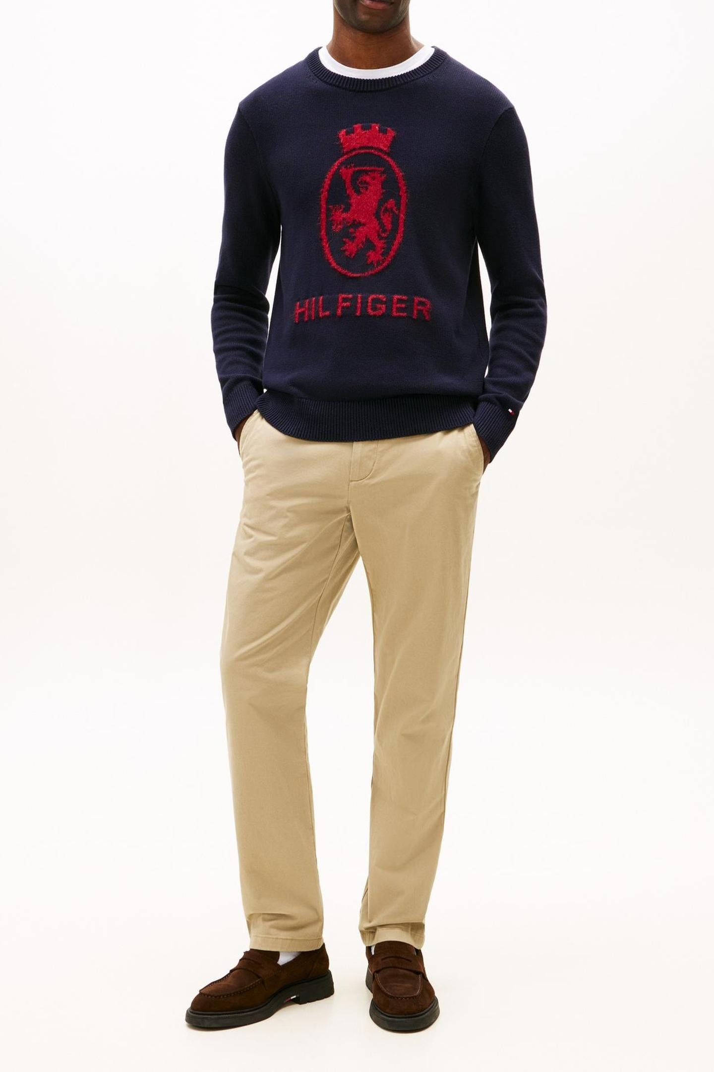 GIFTING CREST CREW NECK DESERT SKY/REGATTA RED 1