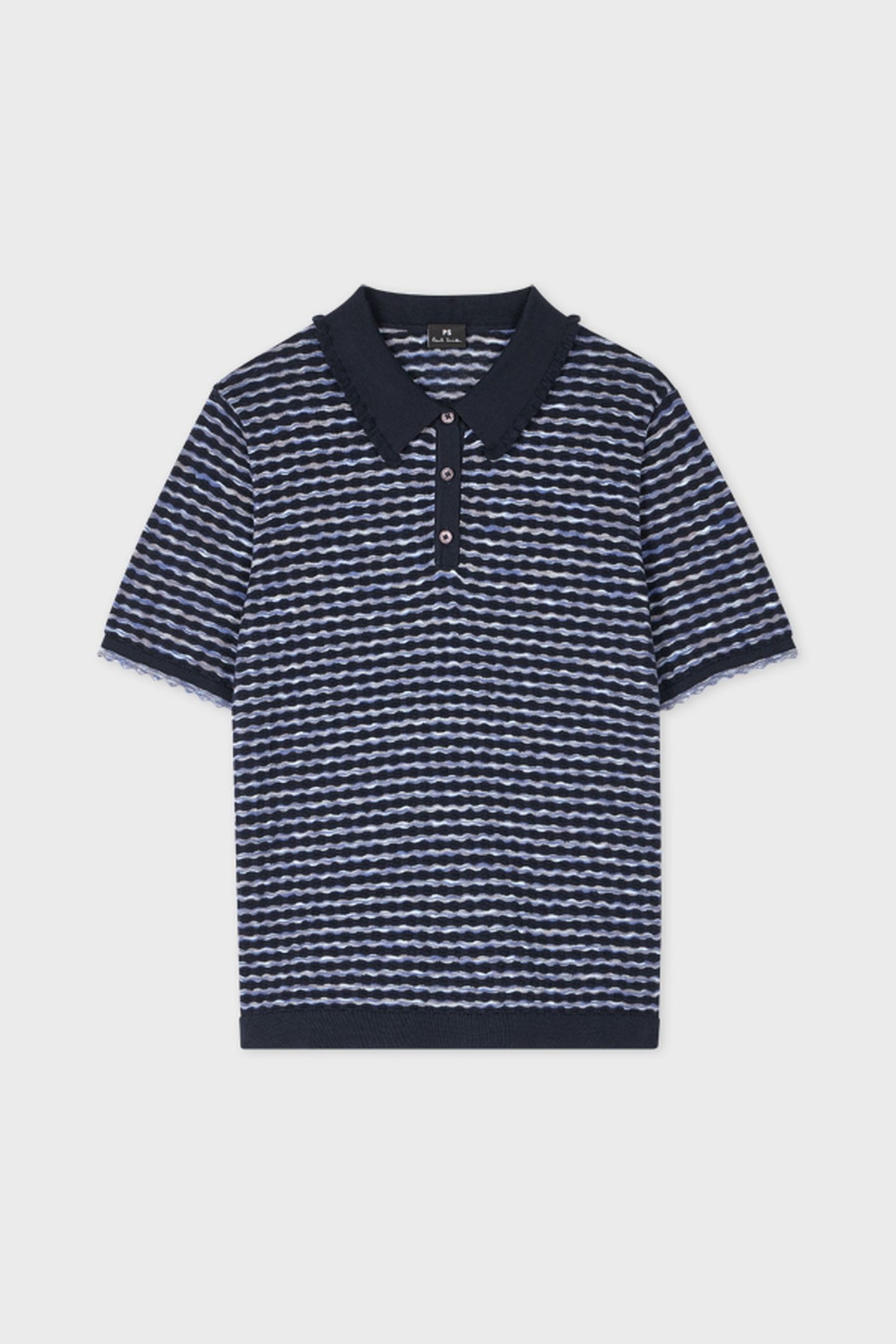 WOMENS KNITTED SS POLO SHIRT VERY DARK NAVY 5