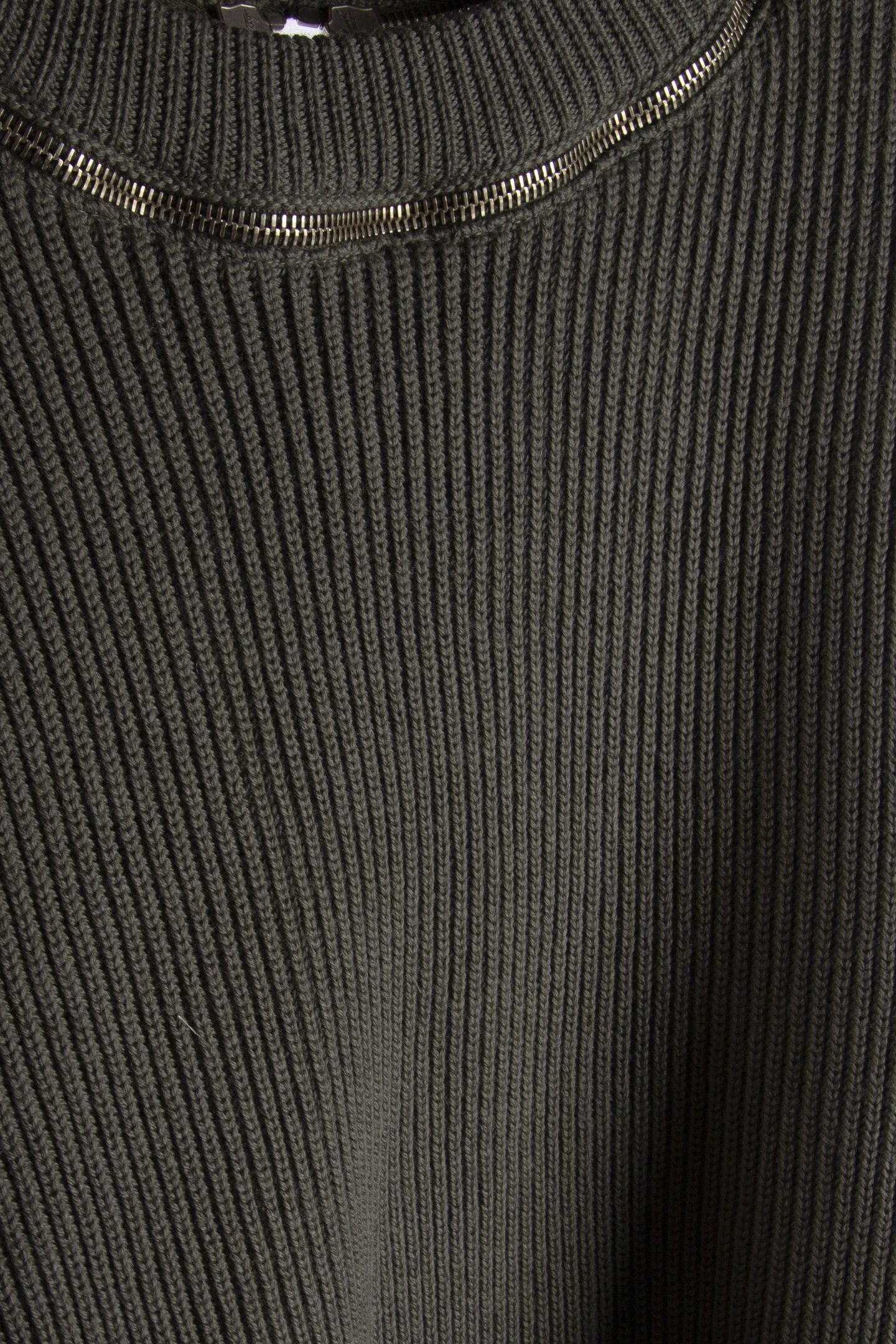 RIBBED WOOL PULLOVER WITH ZIP GREEN 4