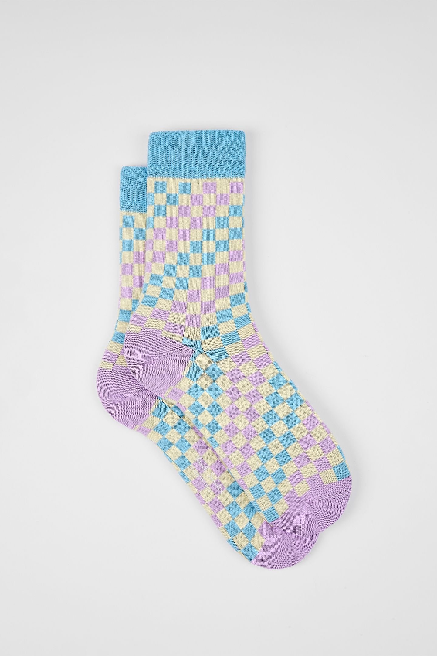 WOMEN SOCK JILL CHECK TURQUOISE 4
