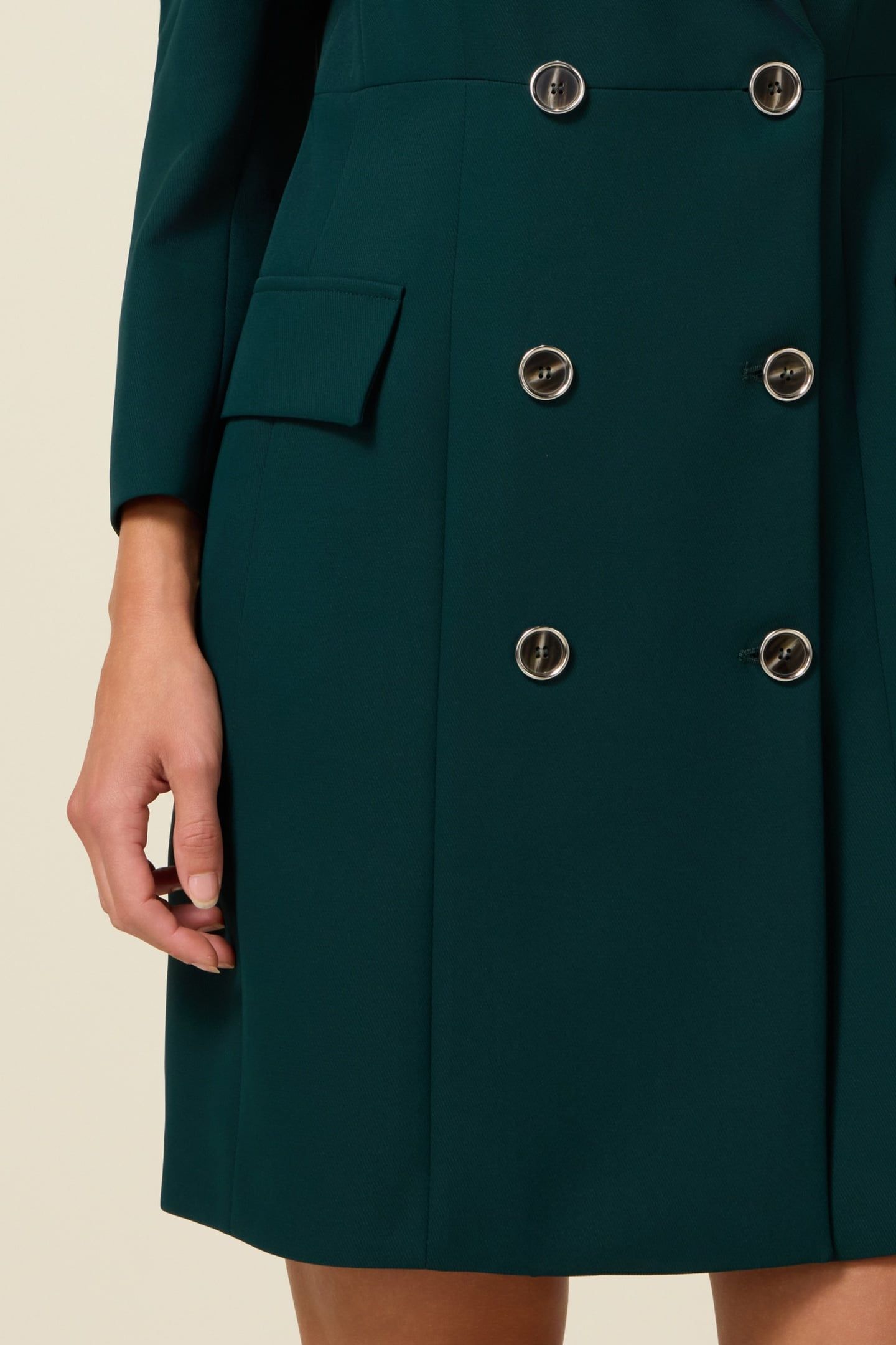 ROBE COAT IN CREPE FABRIC GREEN 5