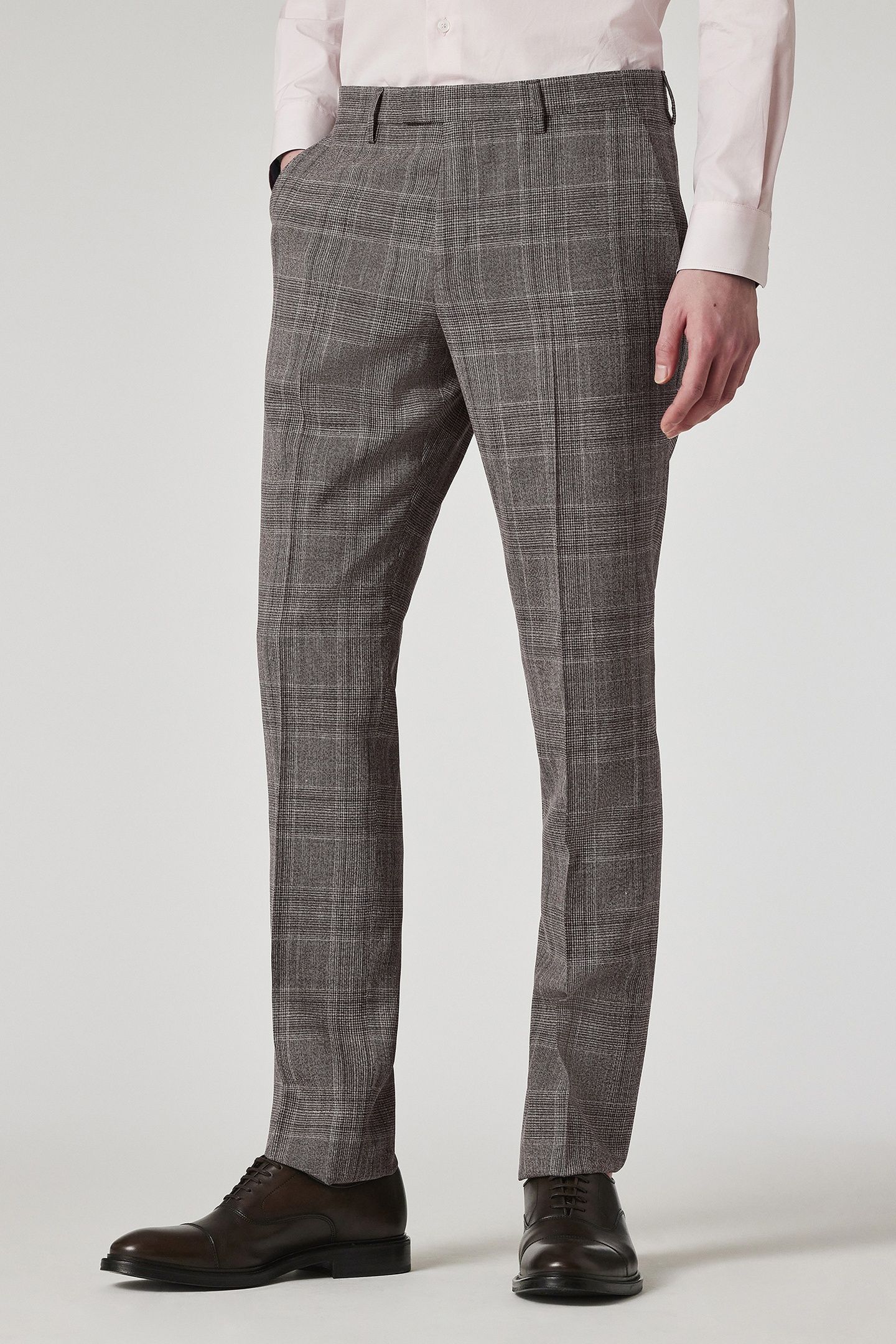 MENS SLIM FIT TROUSER GREY BEIGE 1