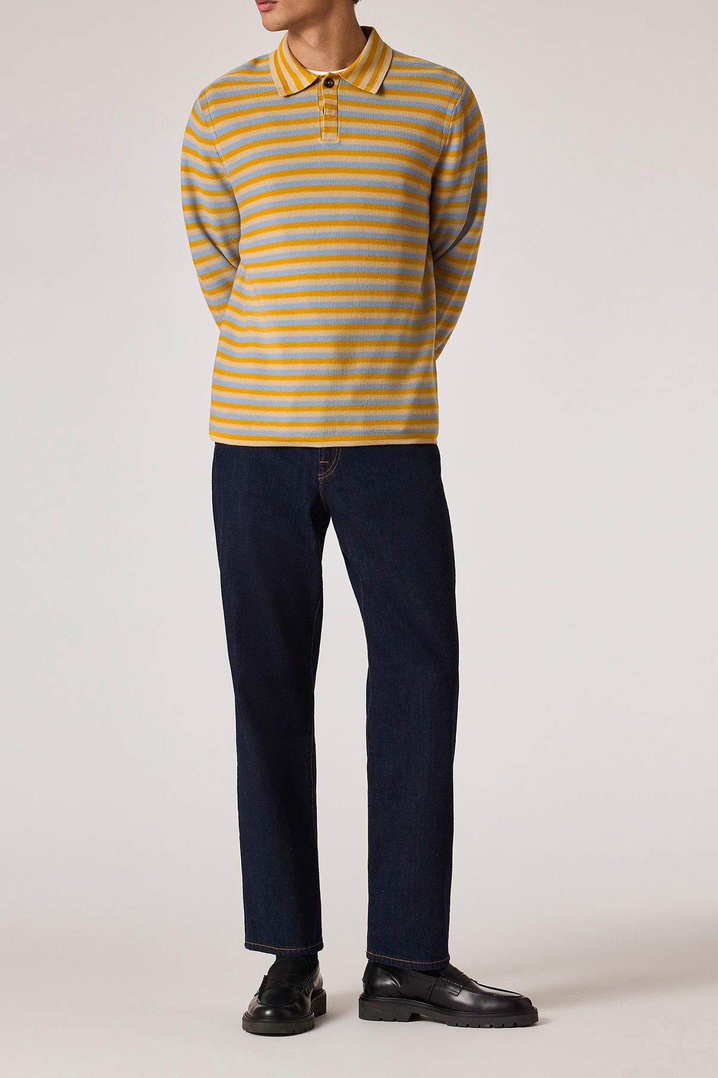 MENS SWEATER LS POLO LIGHT BLUE 2