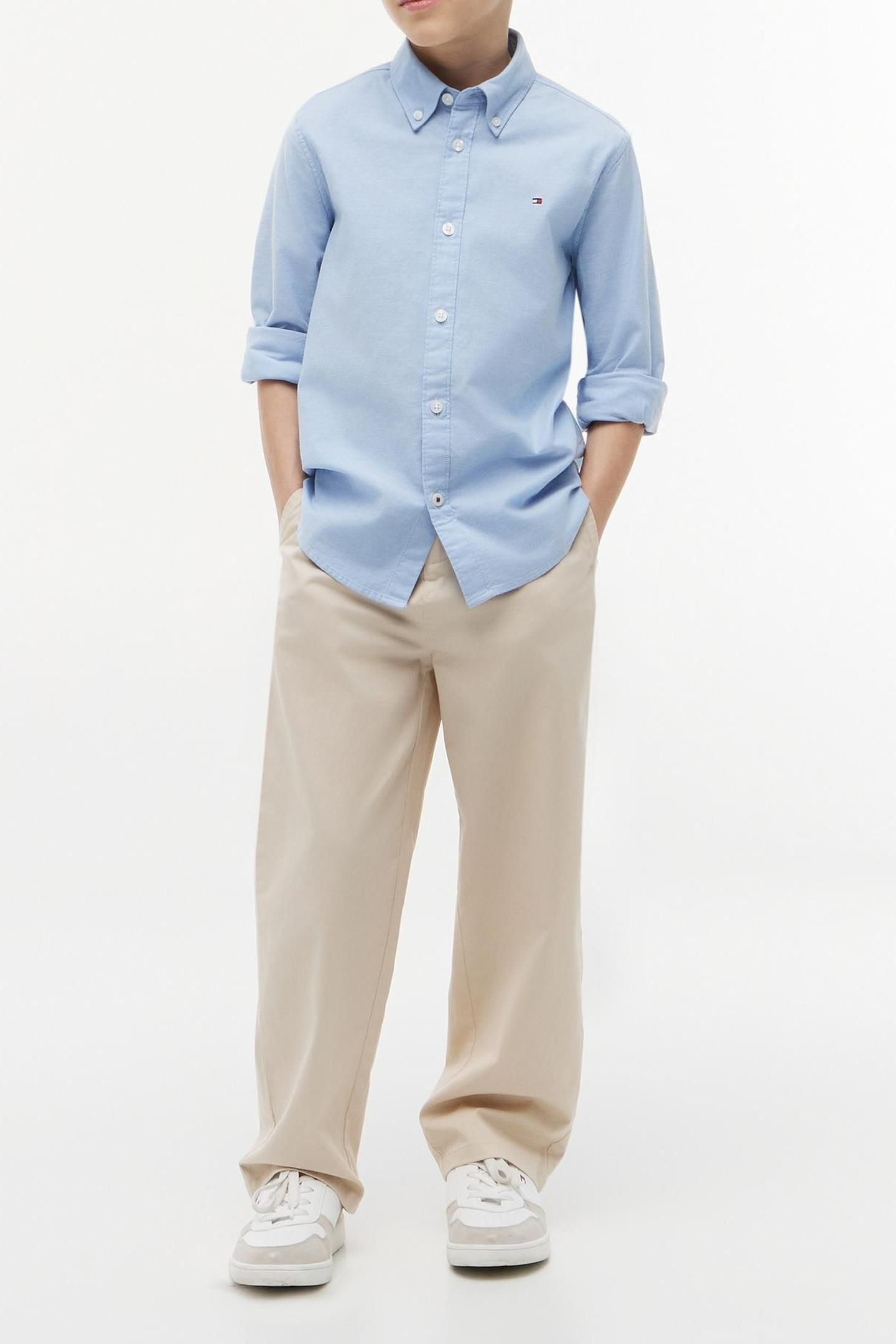 BOYS STRETCH OXFORD SHIRT CALM BLUE 6