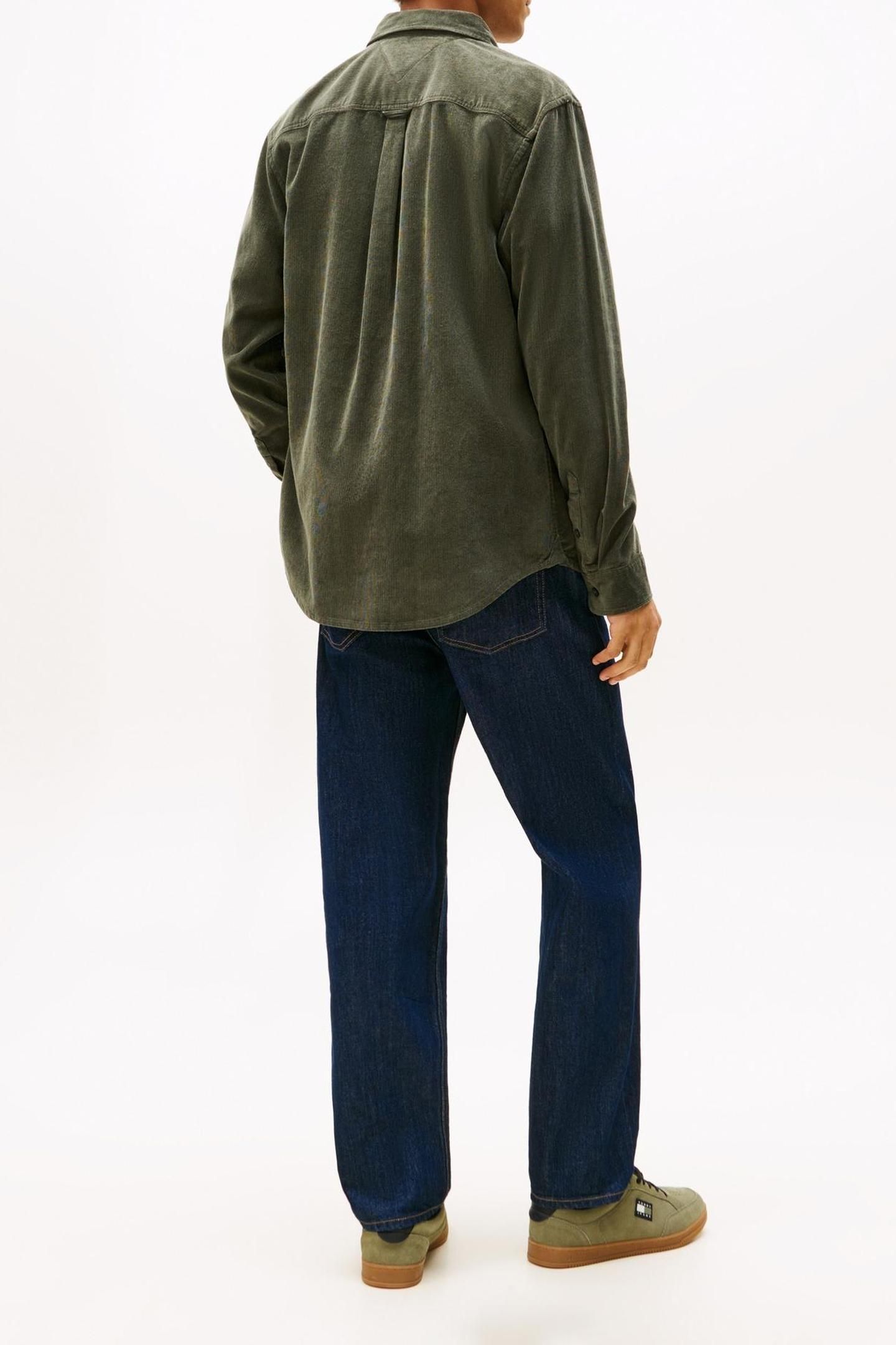 TJM REG BABY CORD SHIRT PEWTER GREEN 2