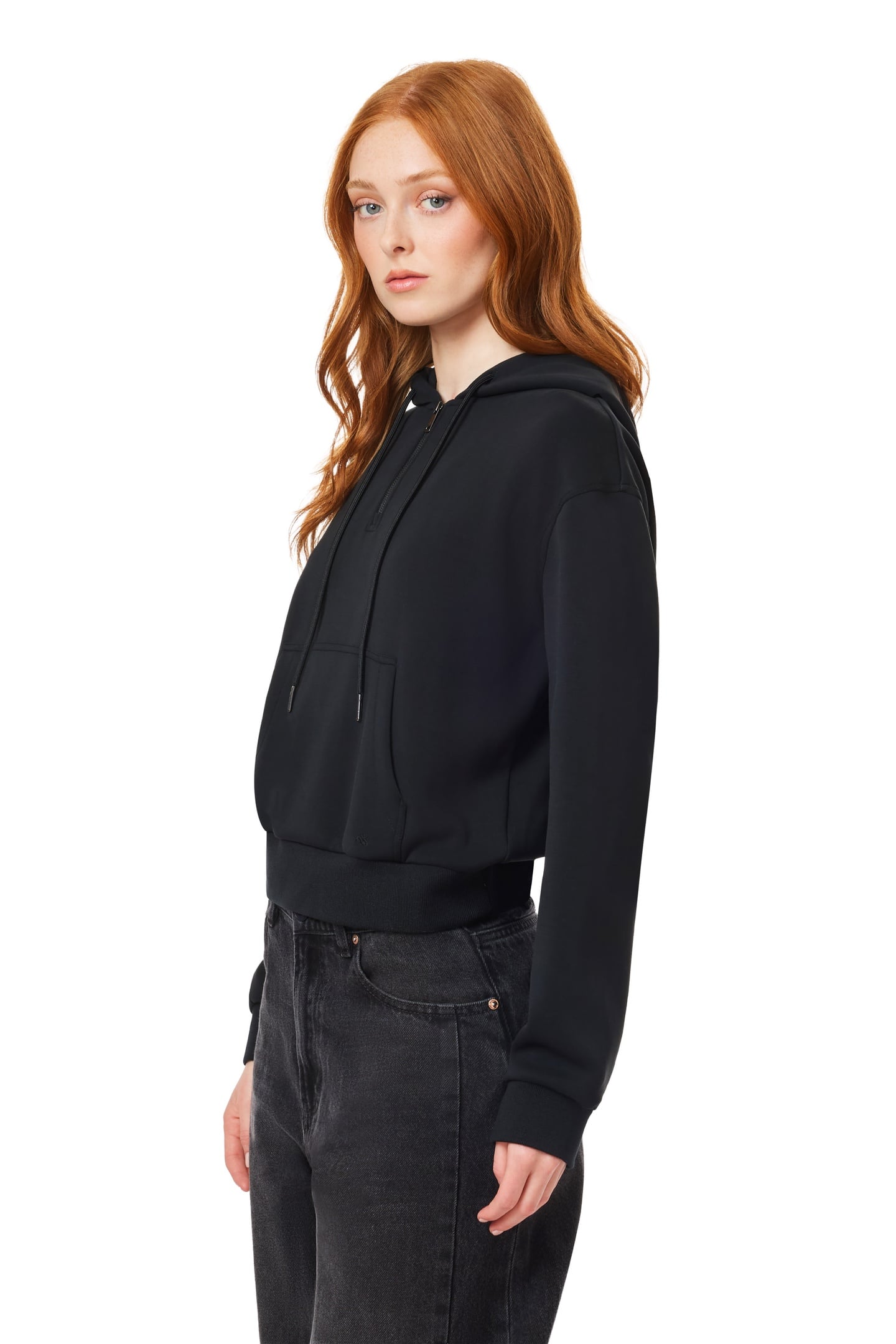 QUARTER ZIP HOODIE BLACK 8