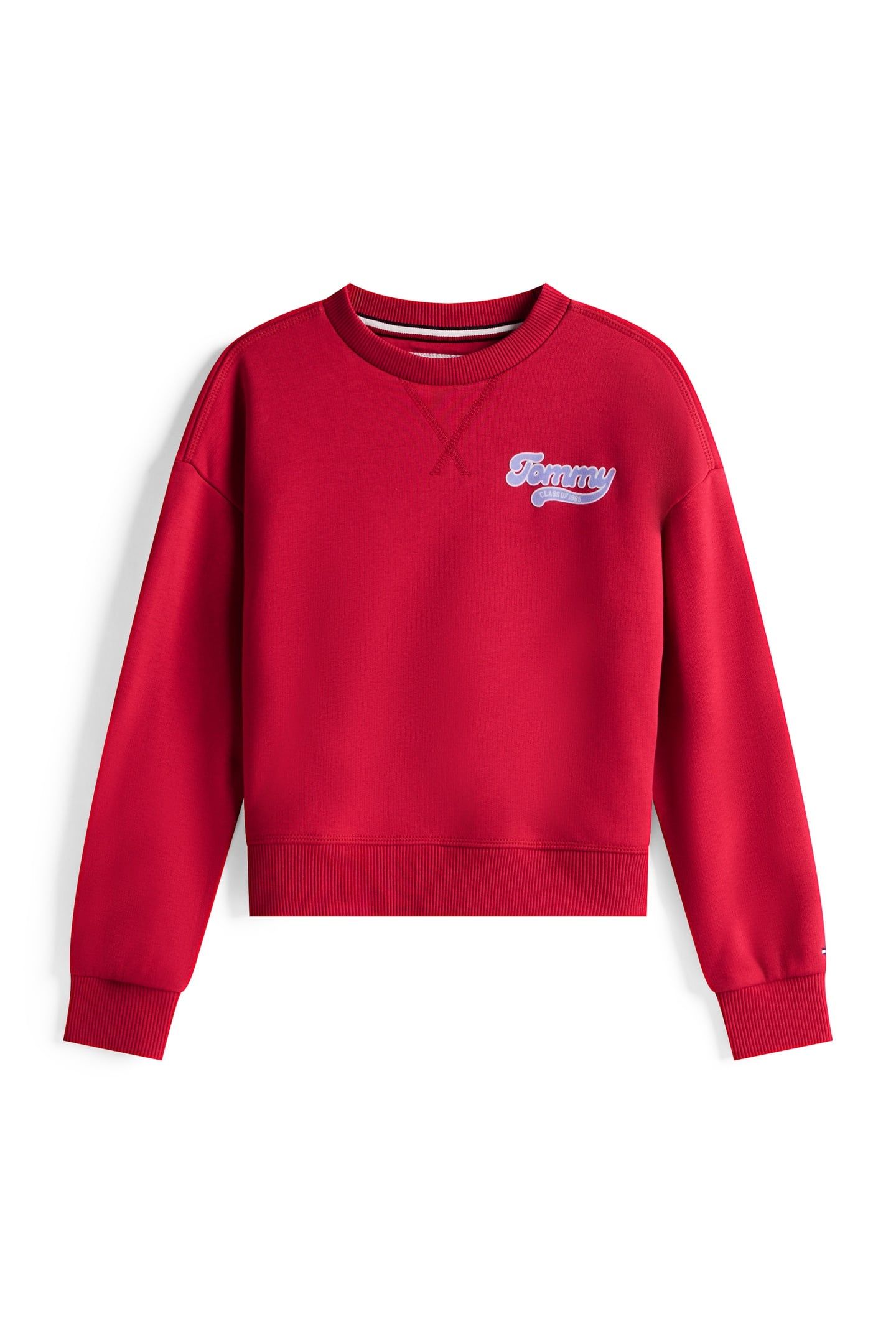 GIRLS TOMMY FLOCK SWEATSHIRT RUBY RHUBARB 4