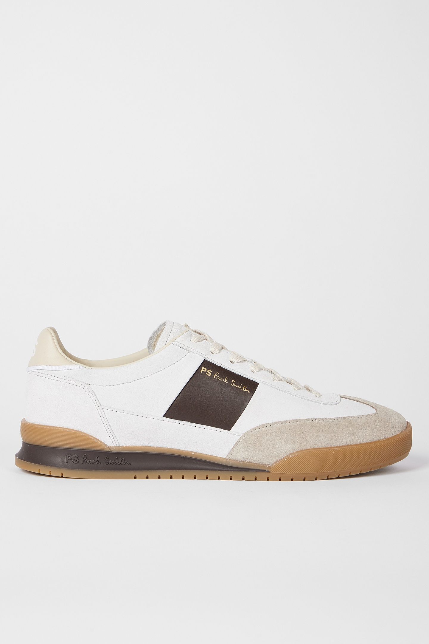 MENS SHOE DOVER WHITE BROWN SIDE PANEL OFF WHITE 1