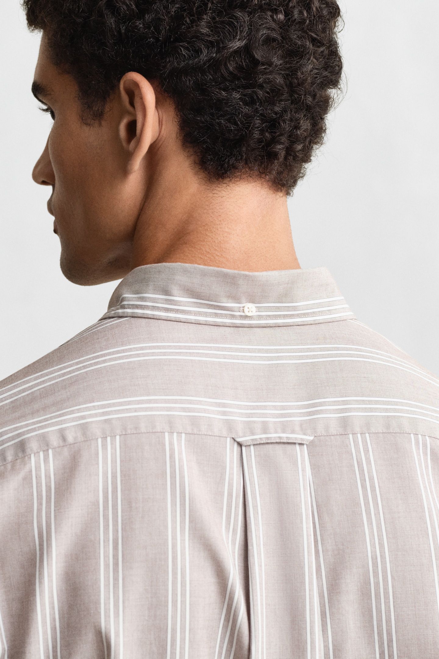 REG POPLIN FIL A FIL STRIPE SHIRT MAHOGANY BROWN 5