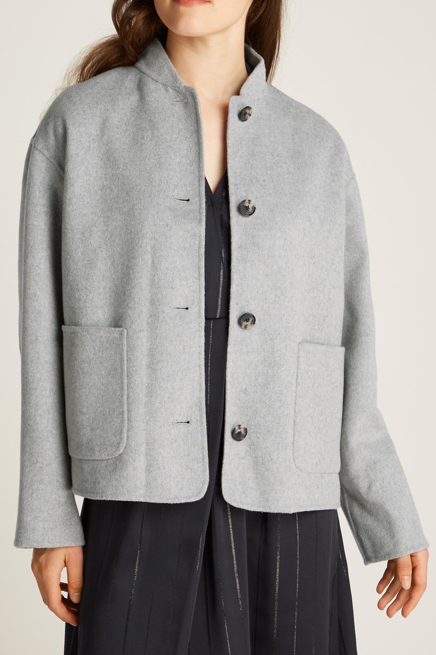DF WOOL BOMBER JACKET LIGHT GREY HEATHER 2