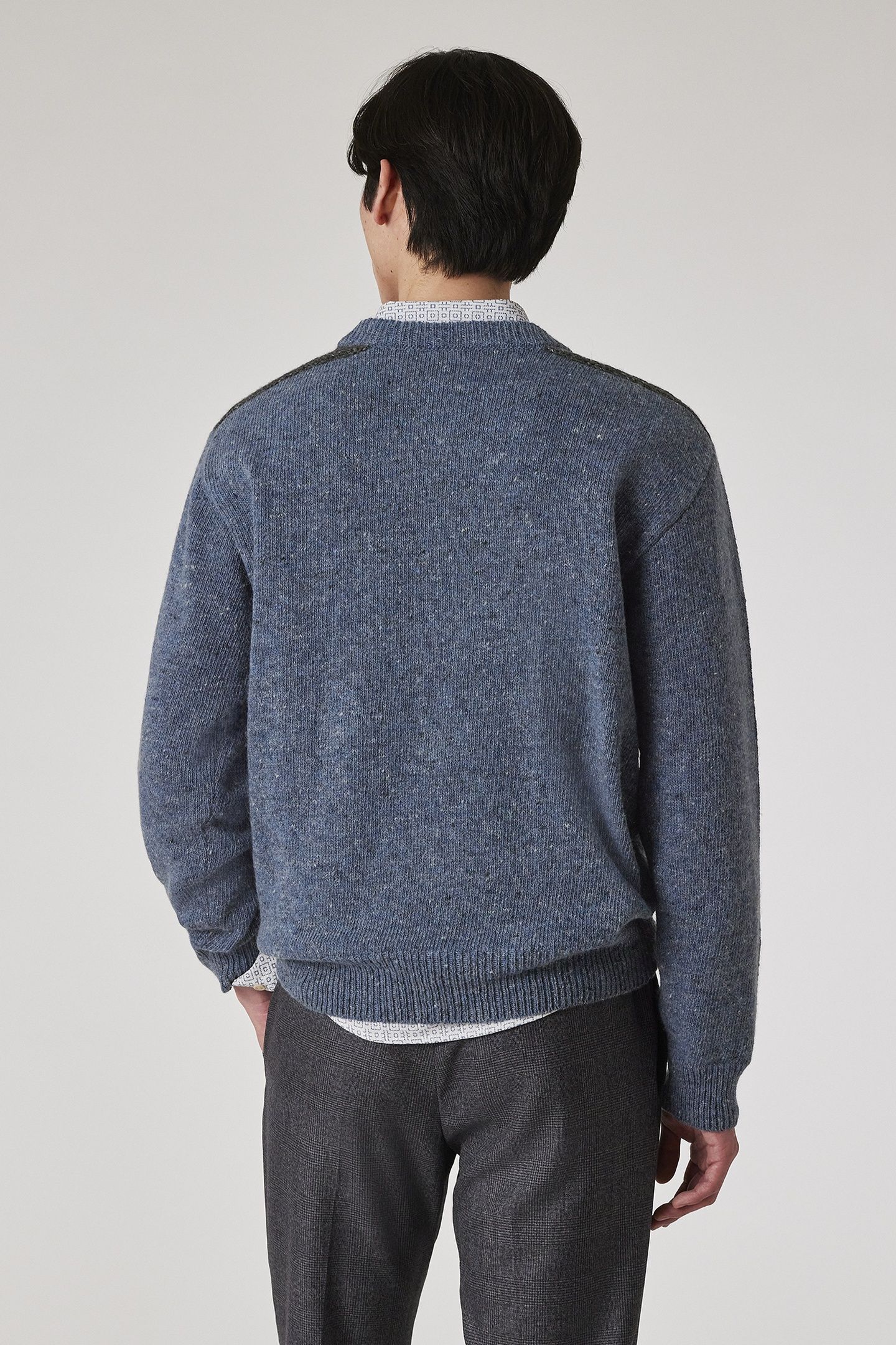 MENS SWEATER CREW NECK GREYISH BLUE 2