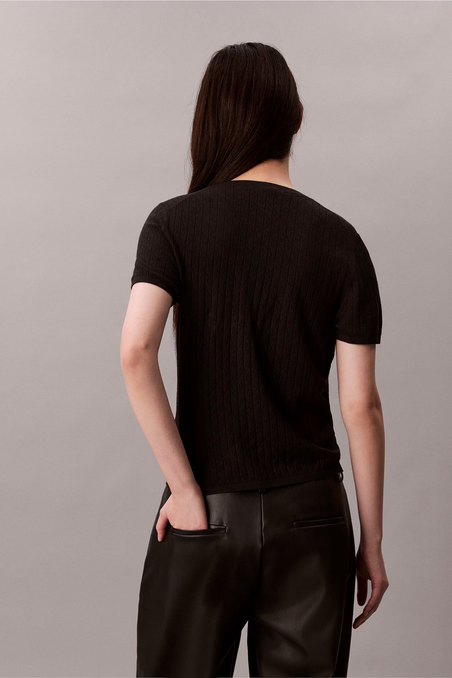 CAP SLEEVE POINTELLE BLACK 2