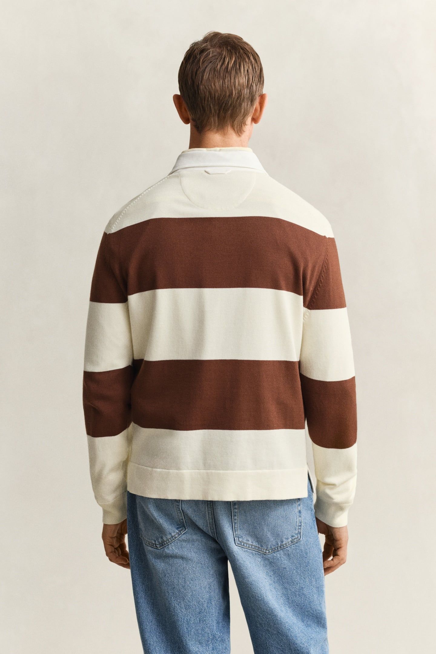 BARSTRIPED COTTON POLO CREAM 2