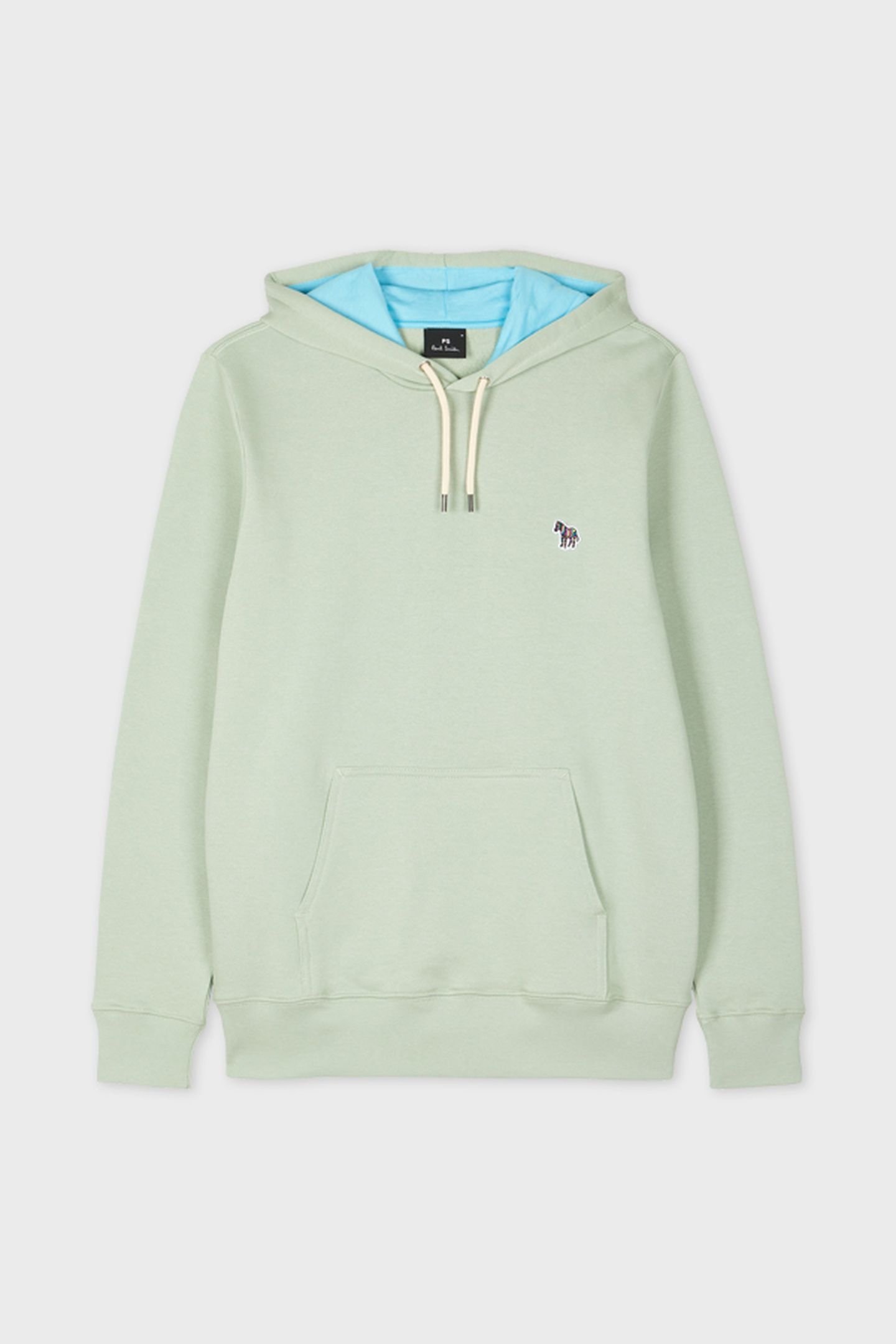 MENS REG FIT HOODY ZEBRA PASTEL GREEN 5