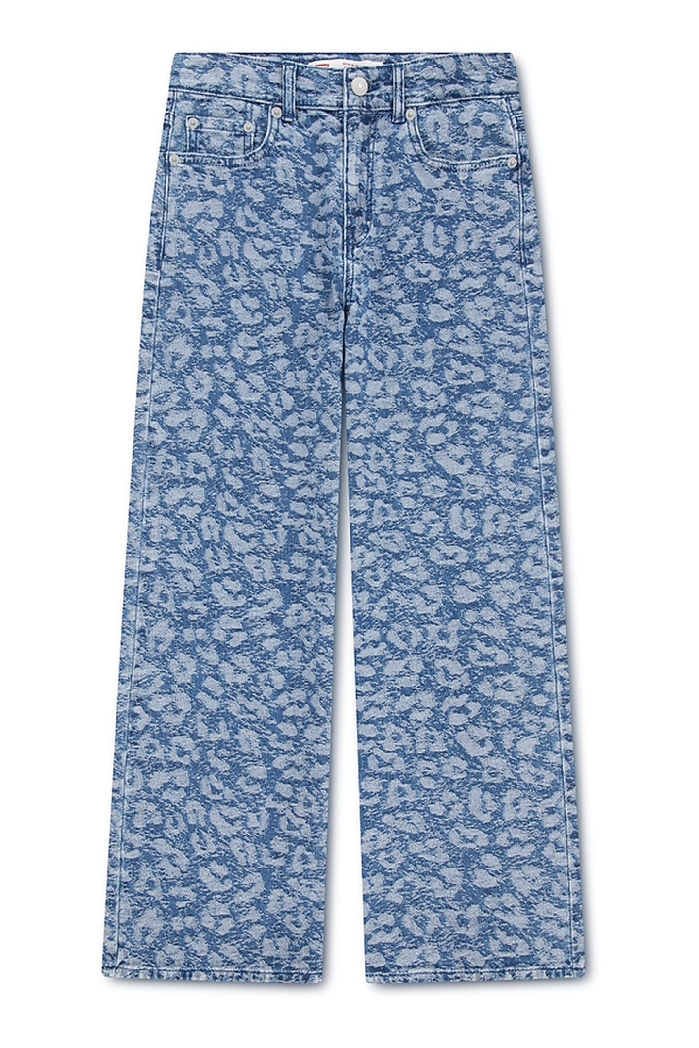 GIRLS JACQUARD HIGH RISE BAGGY BLAZING BLUE 1