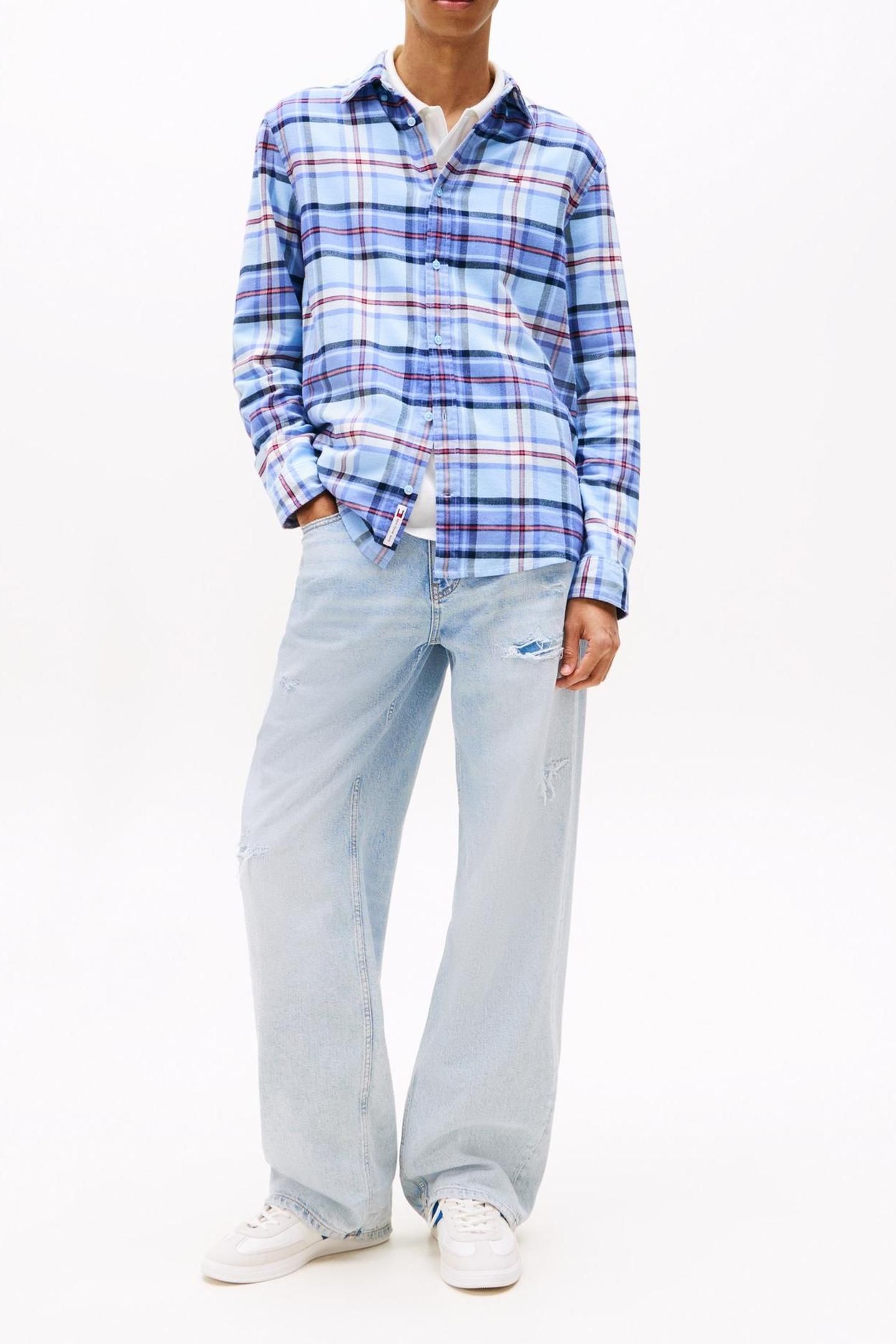 TJM REG FLANNEL CHECKED SHIRT LIGHT POWDERY BLUE/BIG CHECK 3