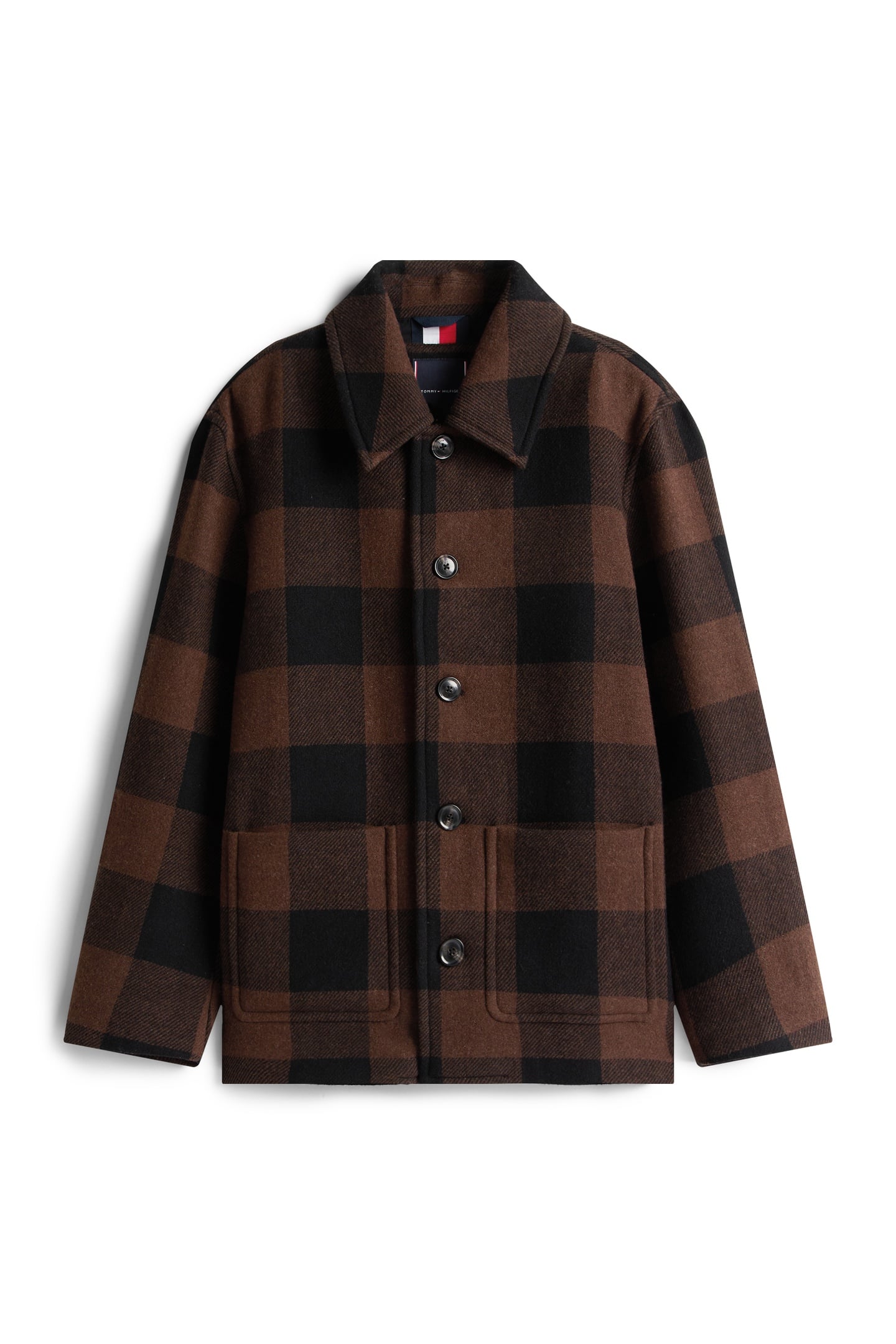 WOOL DBL FACE CHECK BLACK/PURE BROWN 3
