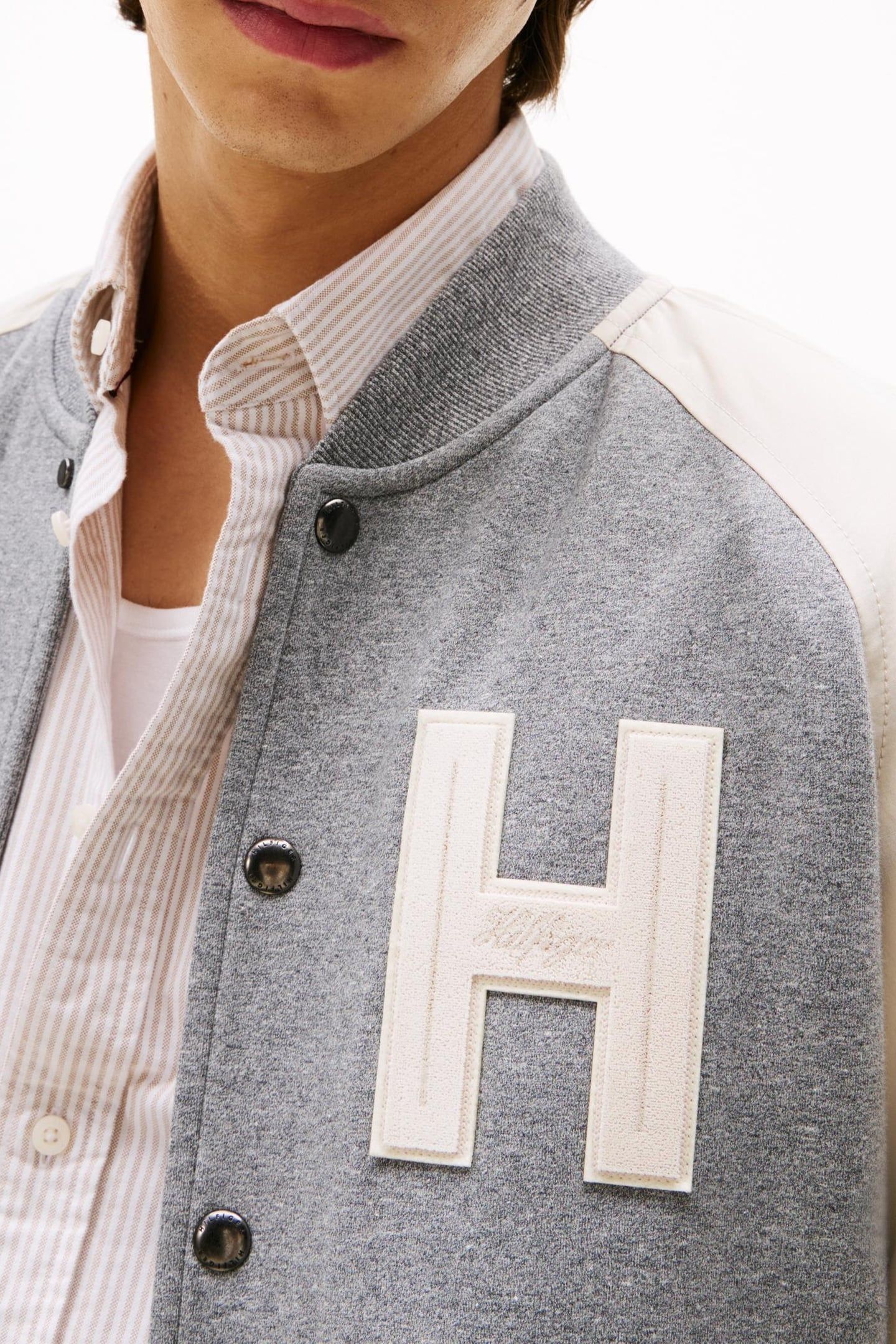 MIX MEDIA VARSITY BOMBER AUTHENTIC MARL/NEWSPRINT 4