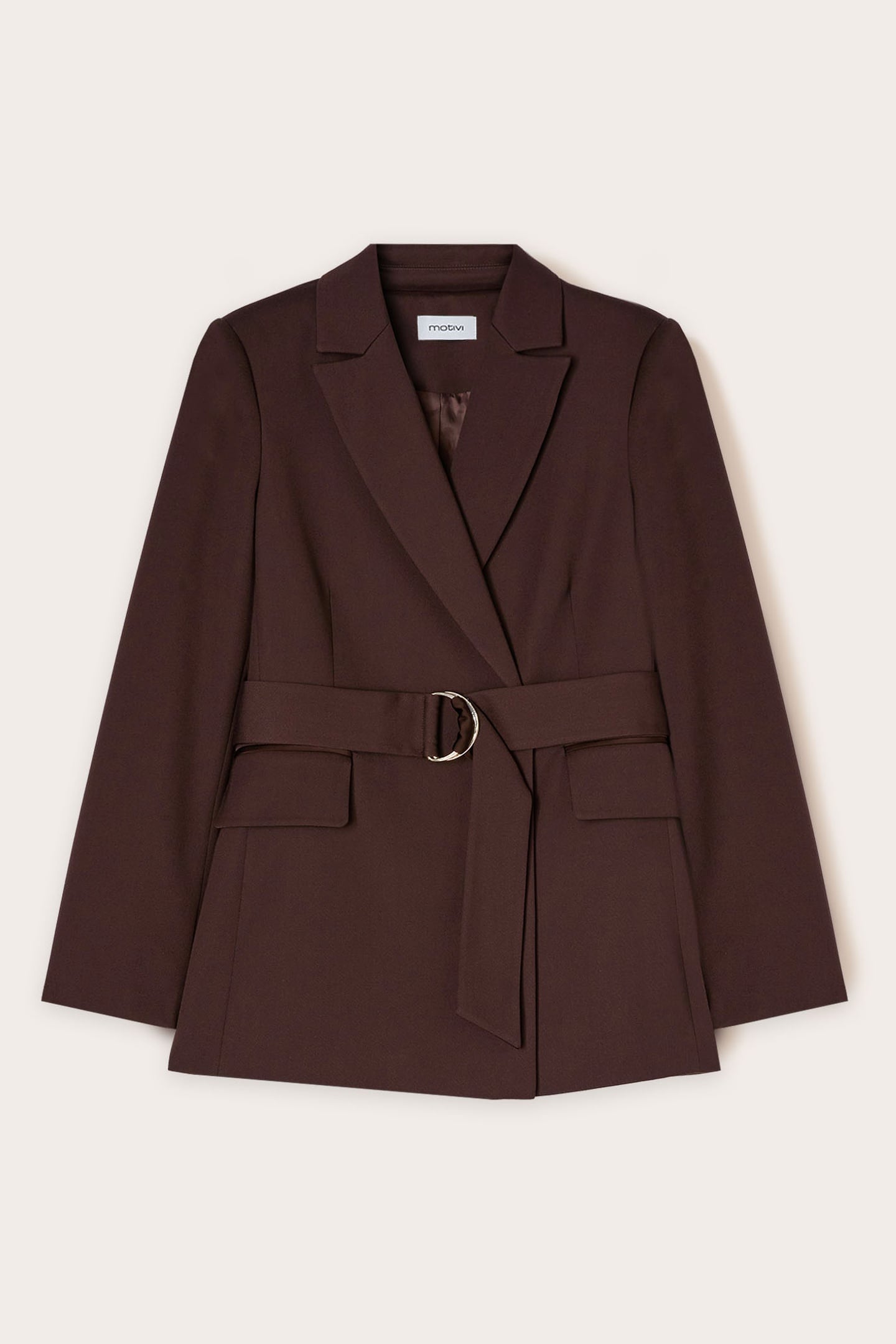 DOUBLE-BREASTED JACKET WITH BELT BROWN 4