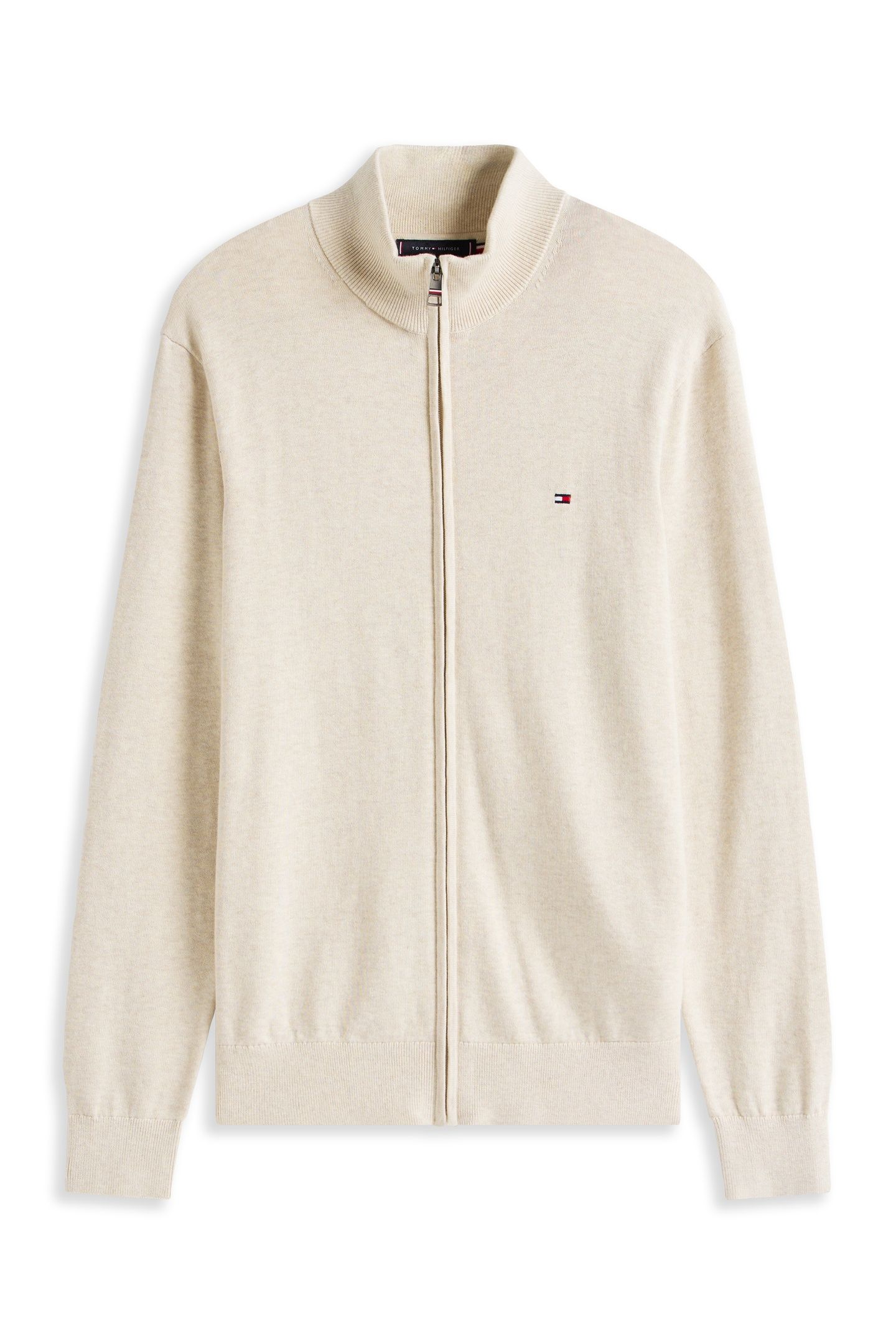 ESSENTIAL COTTON ZIP HEATHERED OATMILK 4