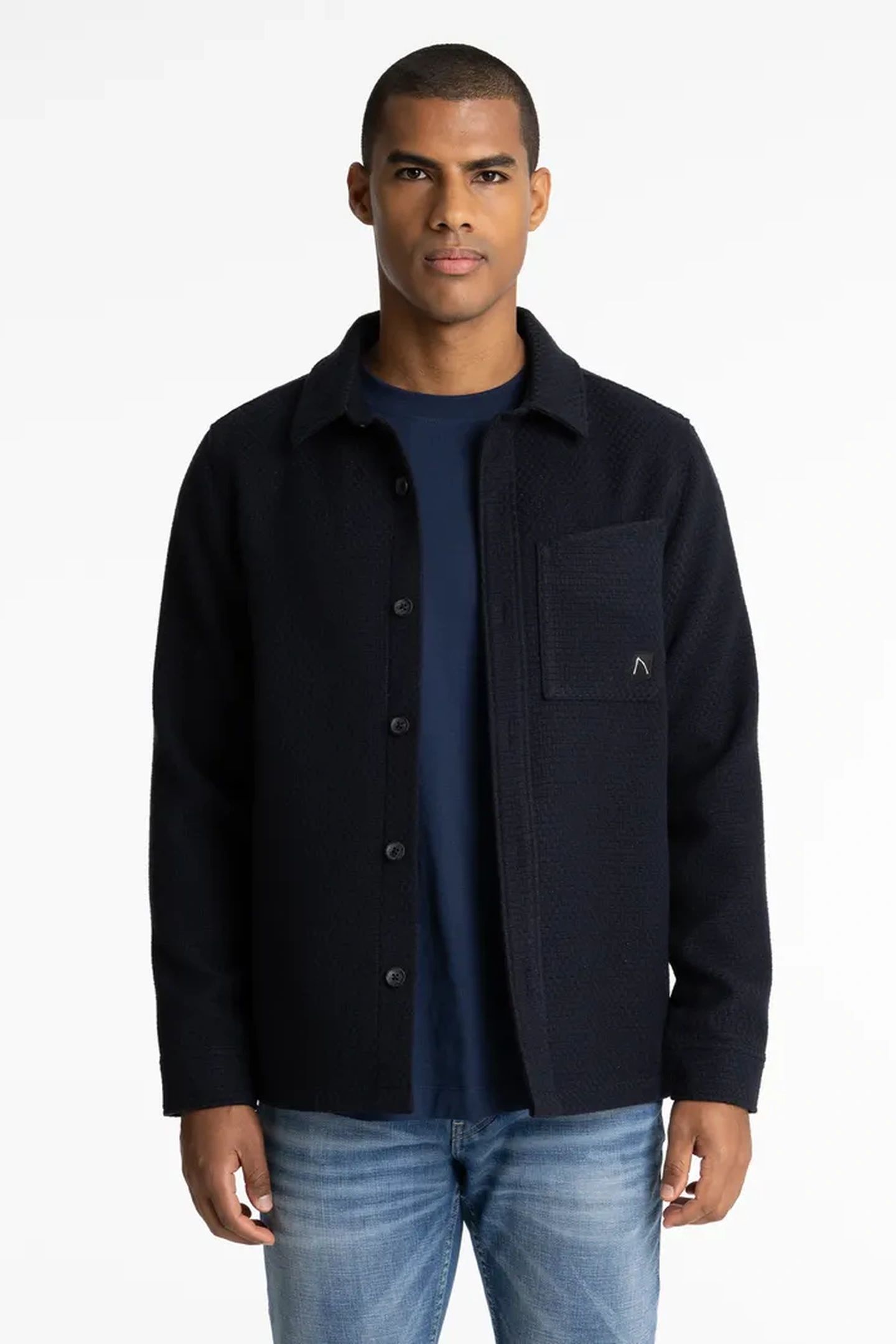 SHIRT LONG SLEEVE FOLEY STRUCTURE BLUE GRAPHITE 1
