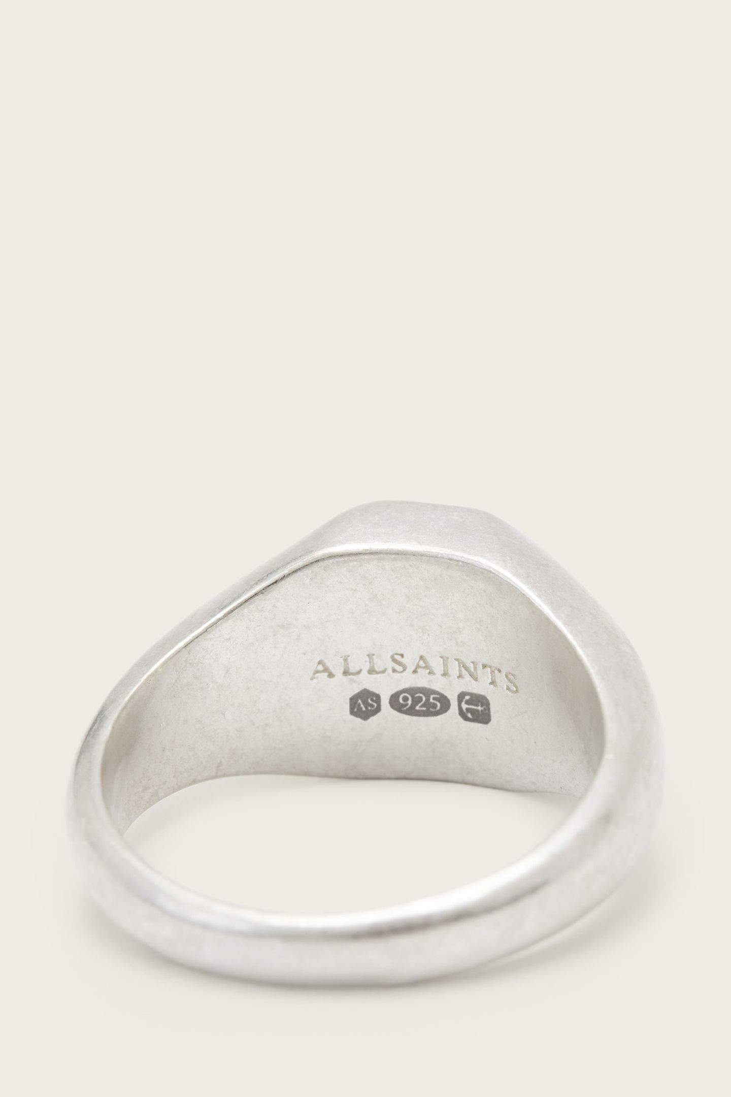 JAKE OVL SIGNET RING WARM SILVER 5
