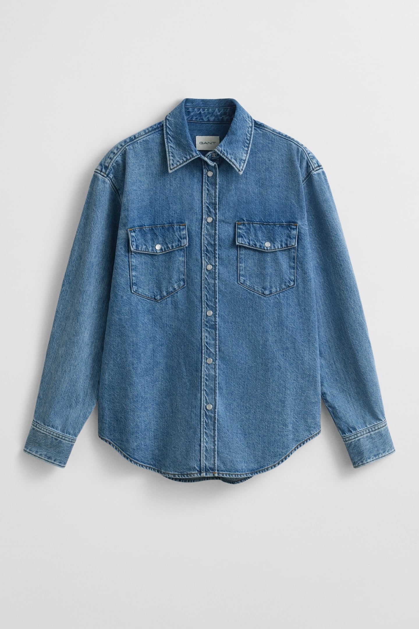 REL DENIM POCKET LS SHIRT MID BLUE WORN IN 4