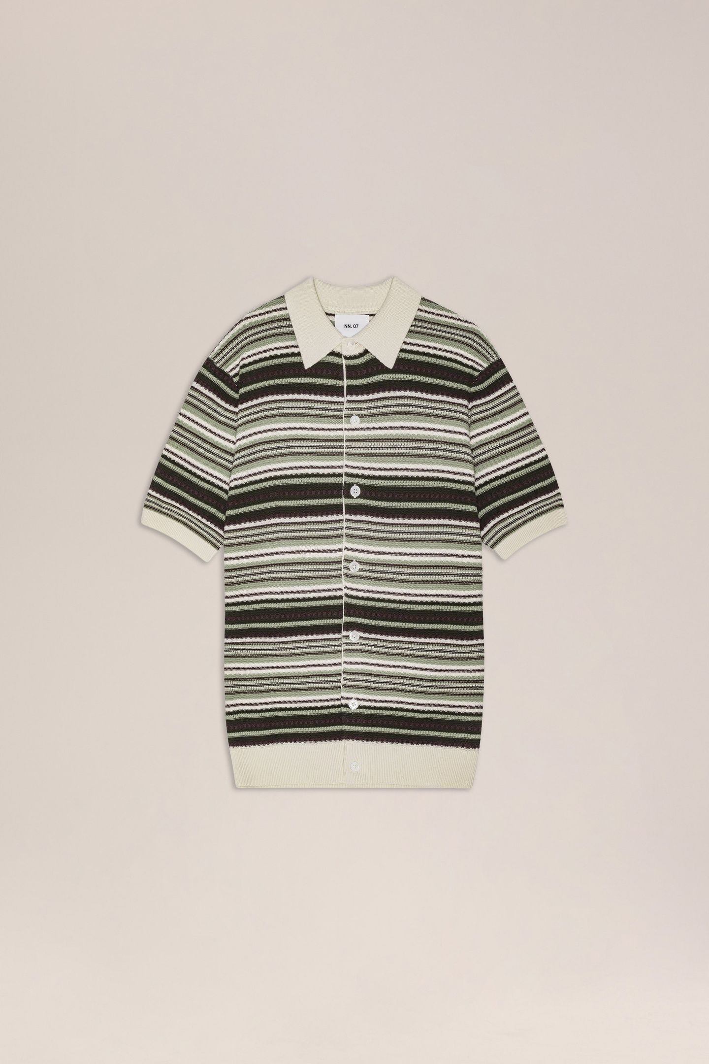 NOLAN POLO CARDIGAN 6686 GREEN STRIPE 4